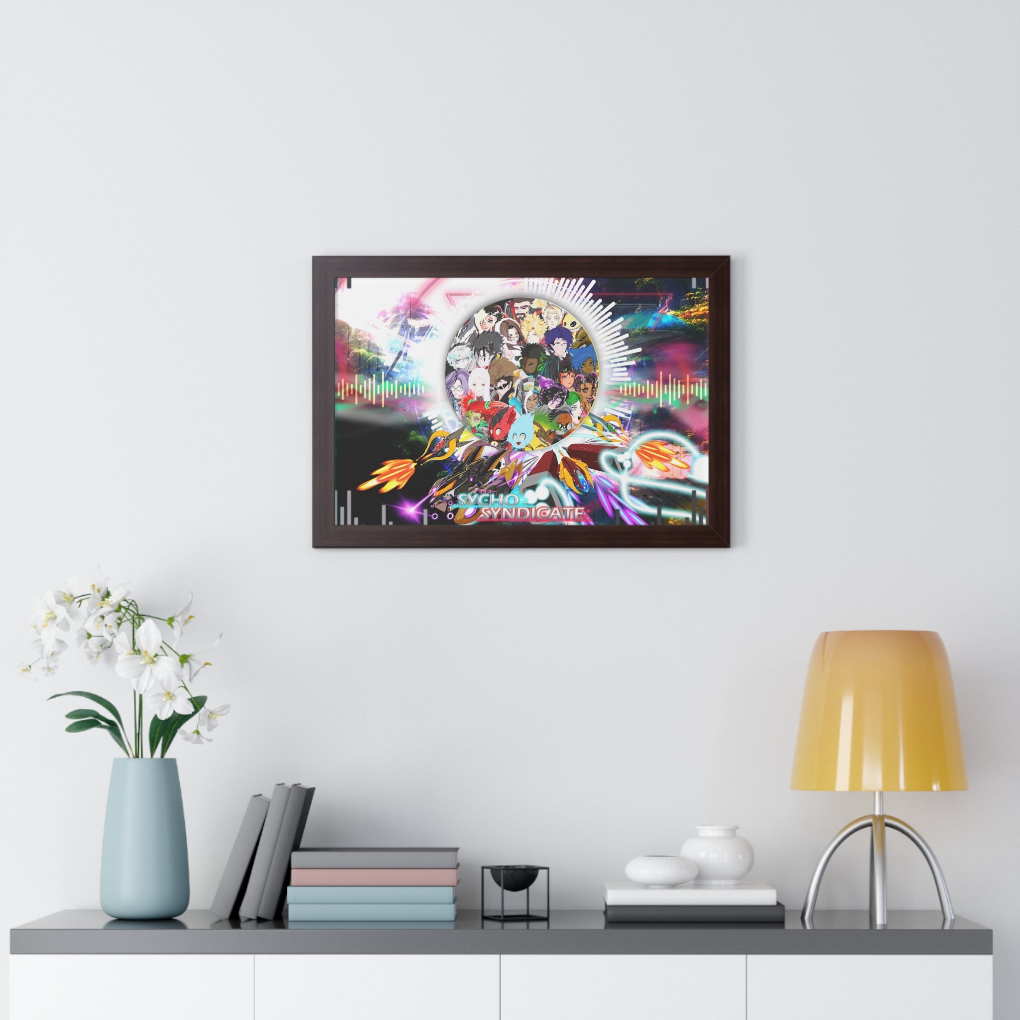 Framed Poster - Psychedelic Collage "Sycho Syndicate"