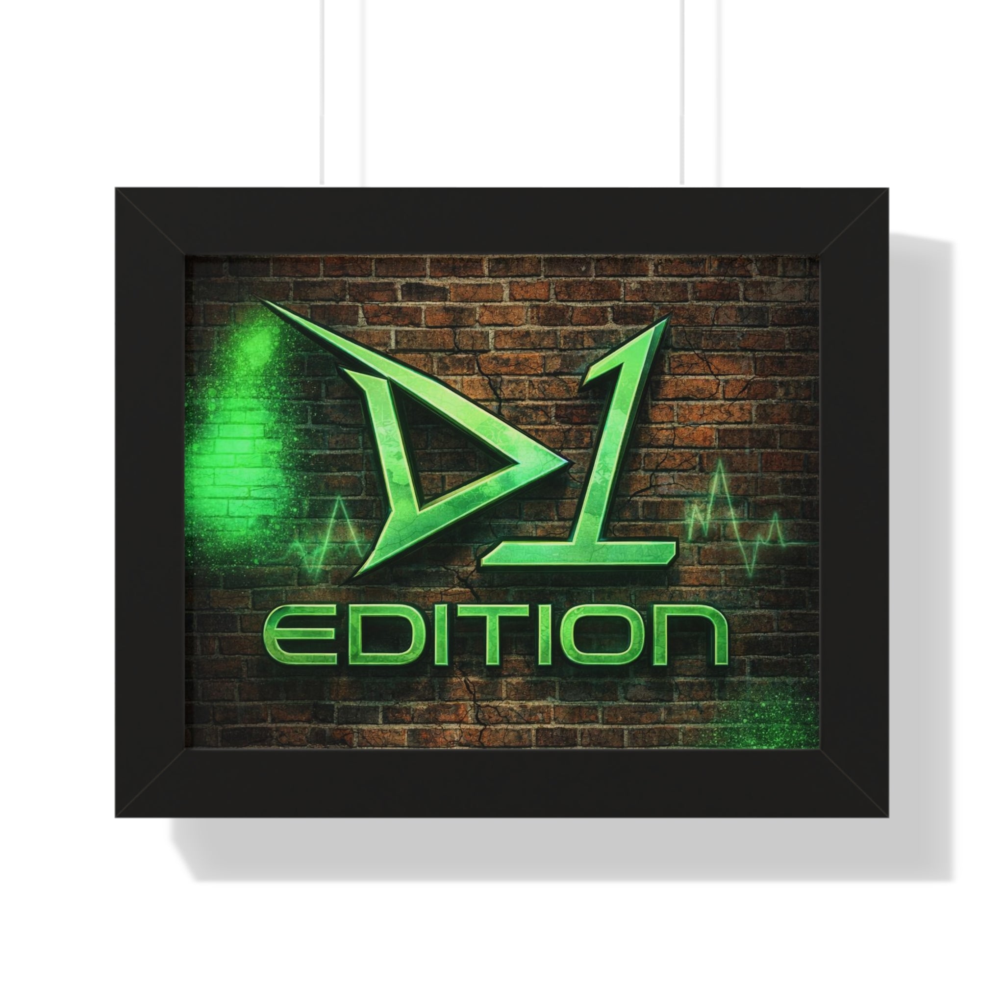 Framed Poster - Green Spray Wall Logo "D1 Edition"