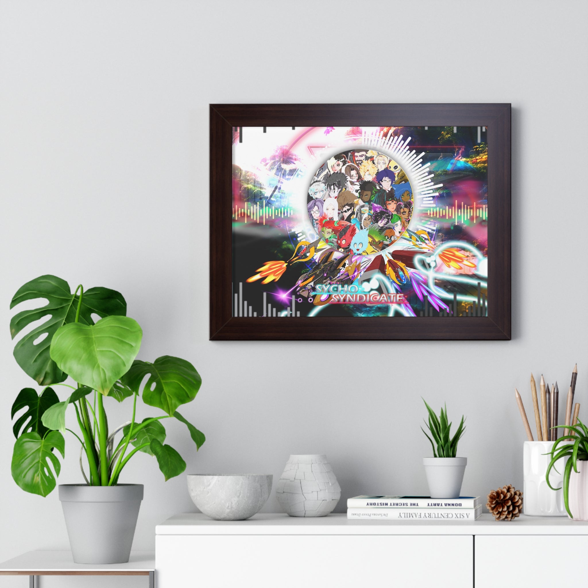 Framed Poster - Psychedelic Collage "Sycho Syndicate"