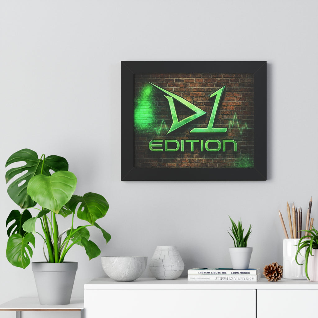 Framed Poster - Green Spray Wall Logo "D1 Edition"