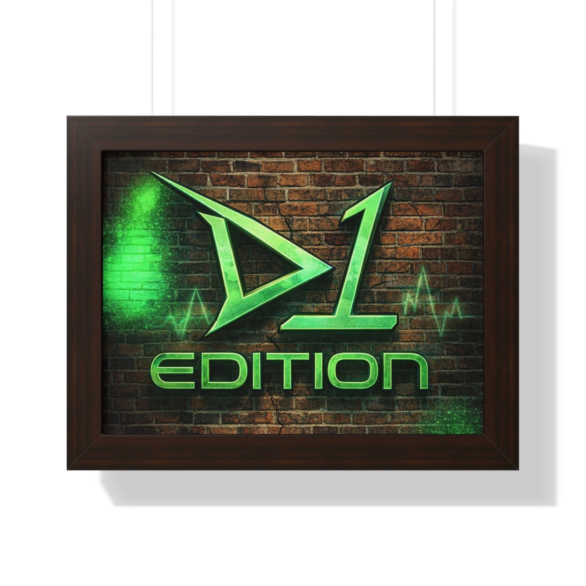 Framed Poster - Green Spray Wall Logo "D1 Edition"