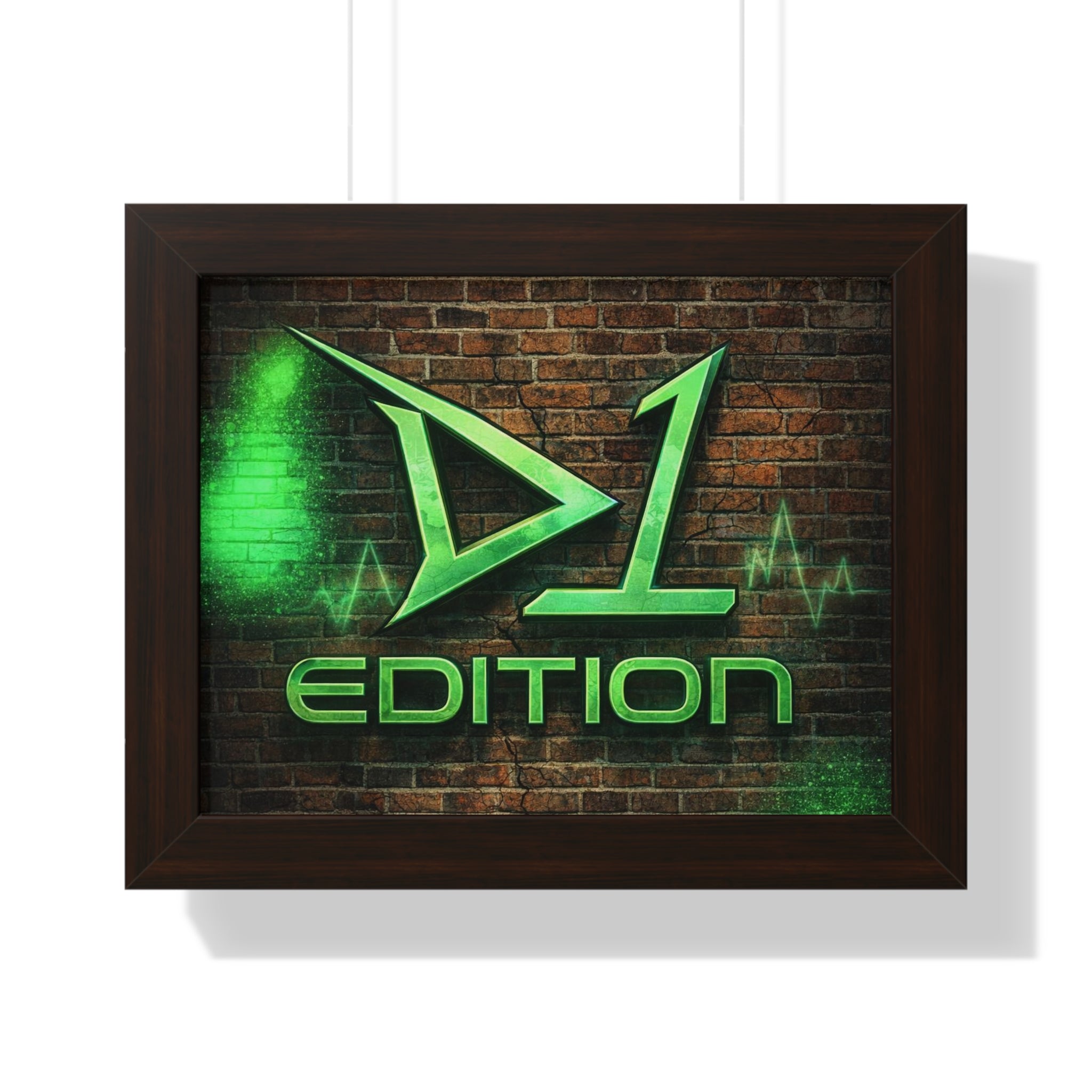 Framed Poster - Green Spray Wall Logo "D1 Edition"