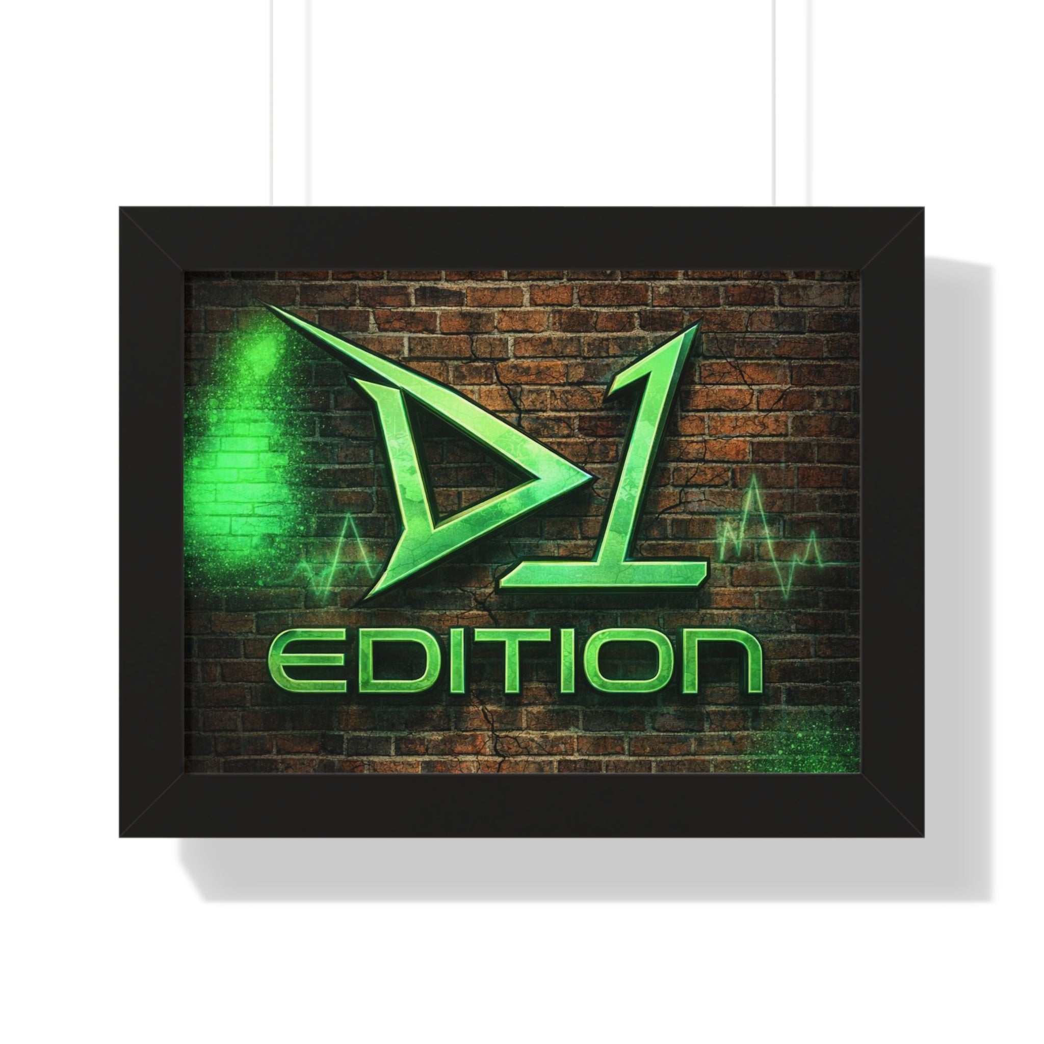 Framed Poster - Green Spray Wall Logo "D1 Edition"