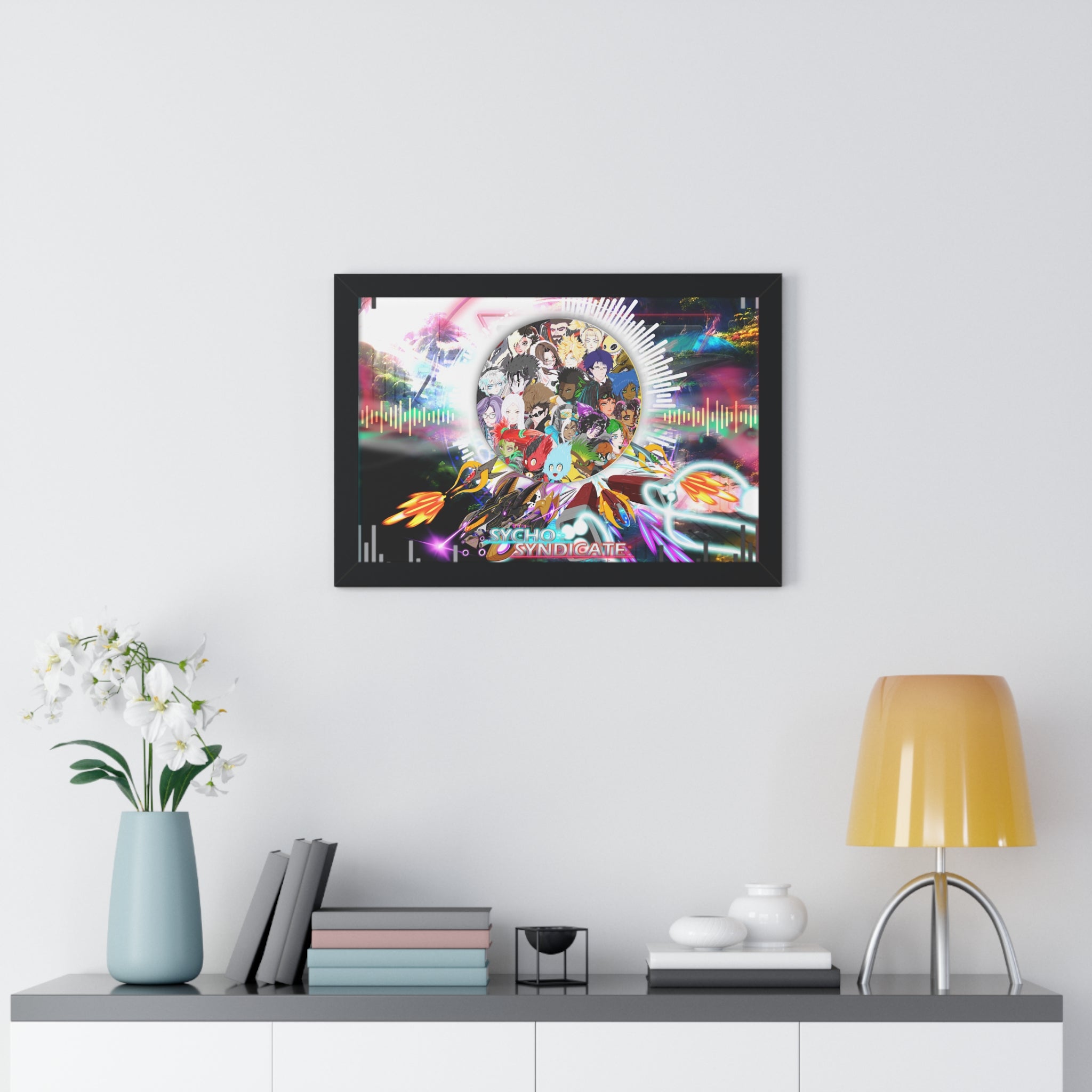 Framed Poster - Psychedelic Collage "Sycho Syndicate"