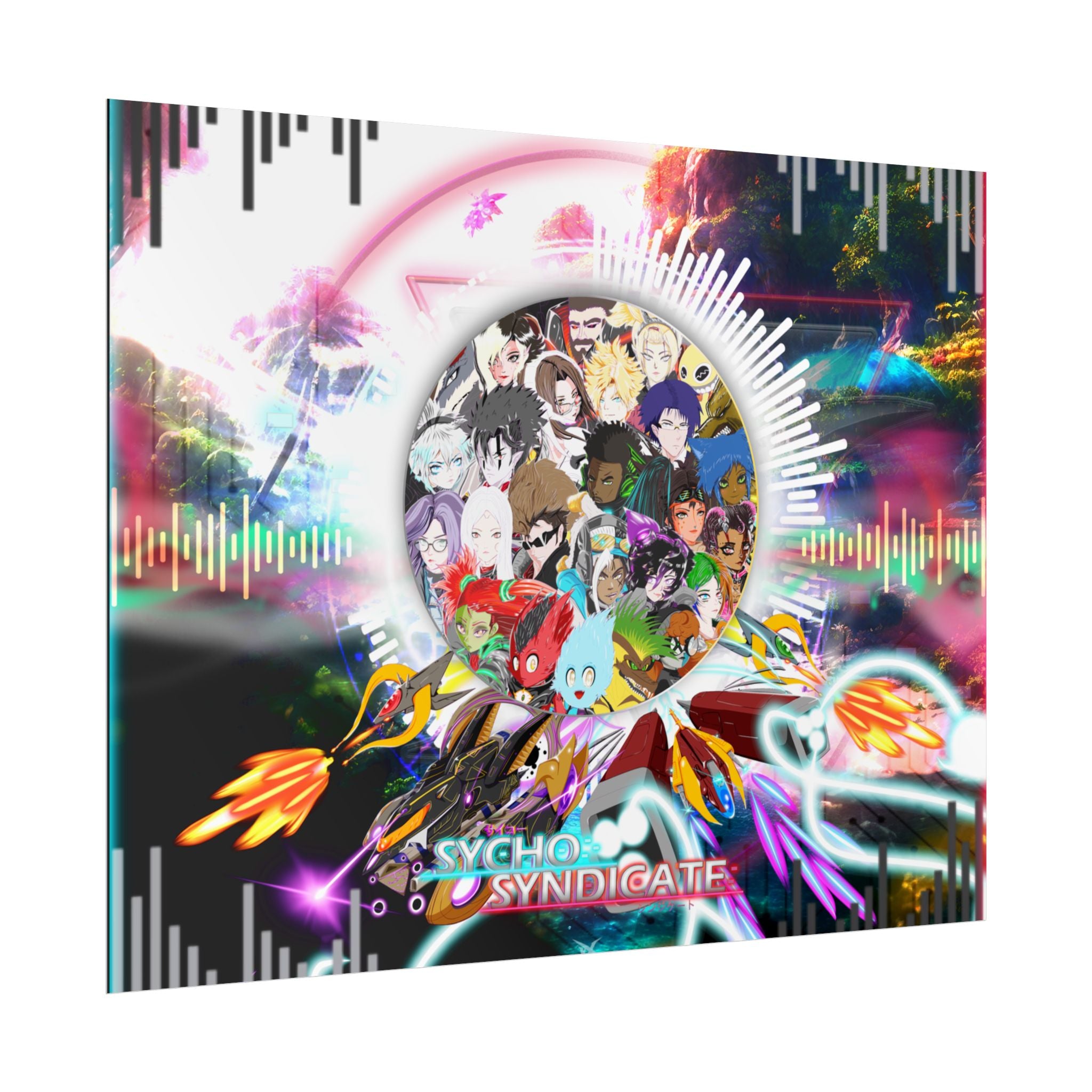 Rolled Poster — Psychedelic Anime Collage - Sycho Syndicate Visualizer Art Print