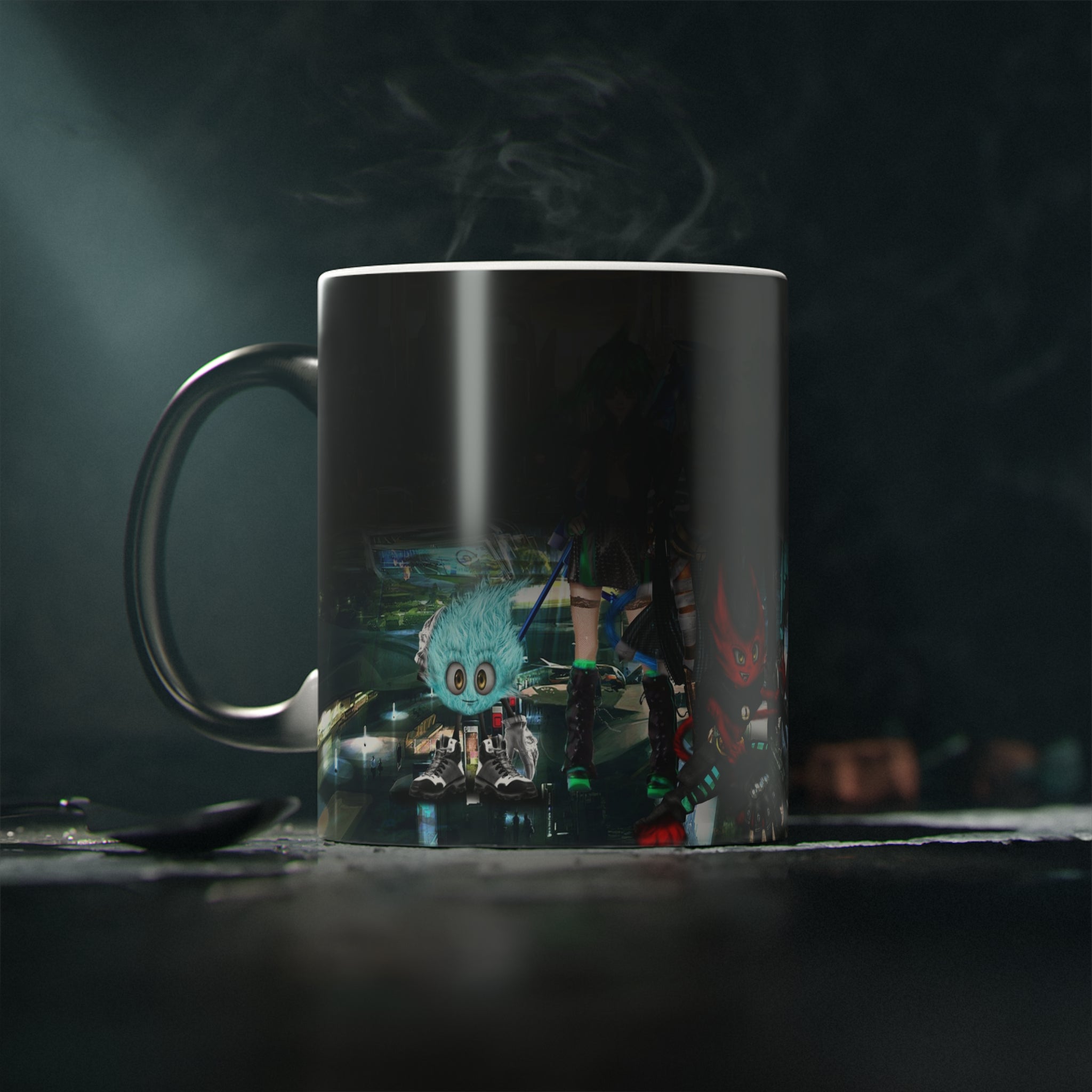 Magic Mug — Sycho Syndicate Semi Realistic Character Collage Heat-Change Coffee Mug