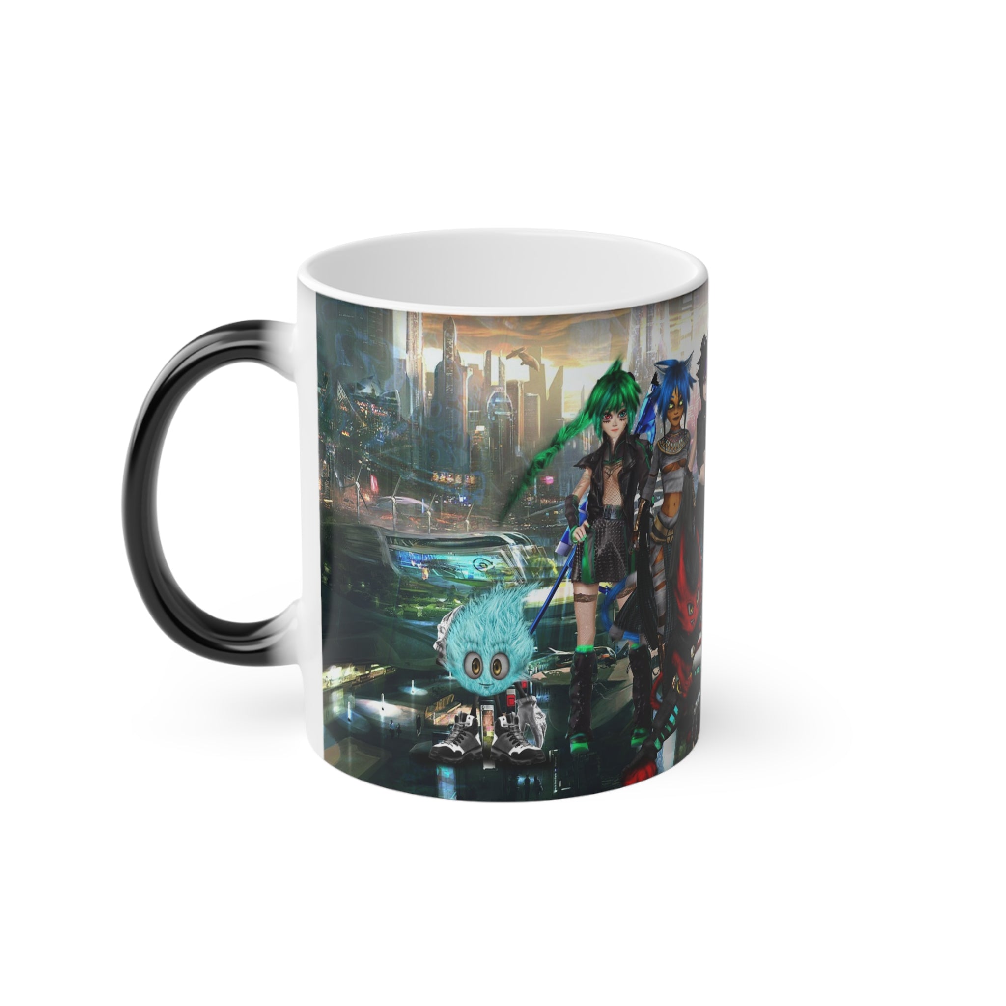Magic Mug — Sycho Syndicate Semi Realistic Character Collage Heat-Change Coffee Mug