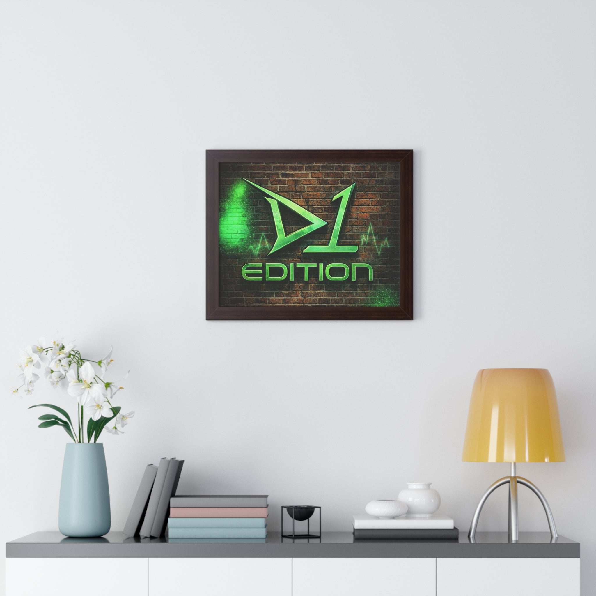 Framed Poster - Green Spray Wall Logo "D1 Edition"