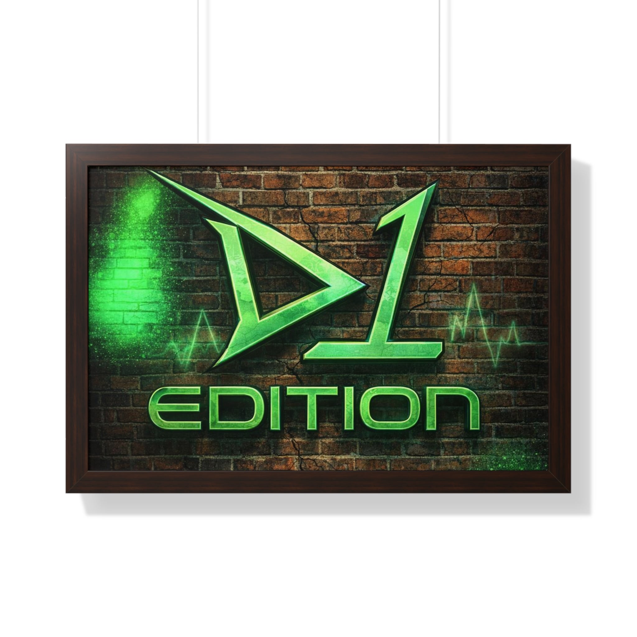 Framed Poster - Green Spray Wall Logo "D1 Edition"