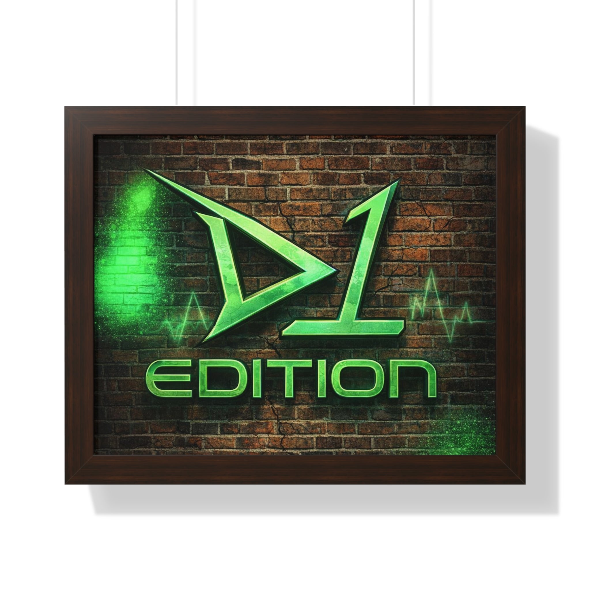 Framed Poster - Green Spray Wall Logo "D1 Edition"