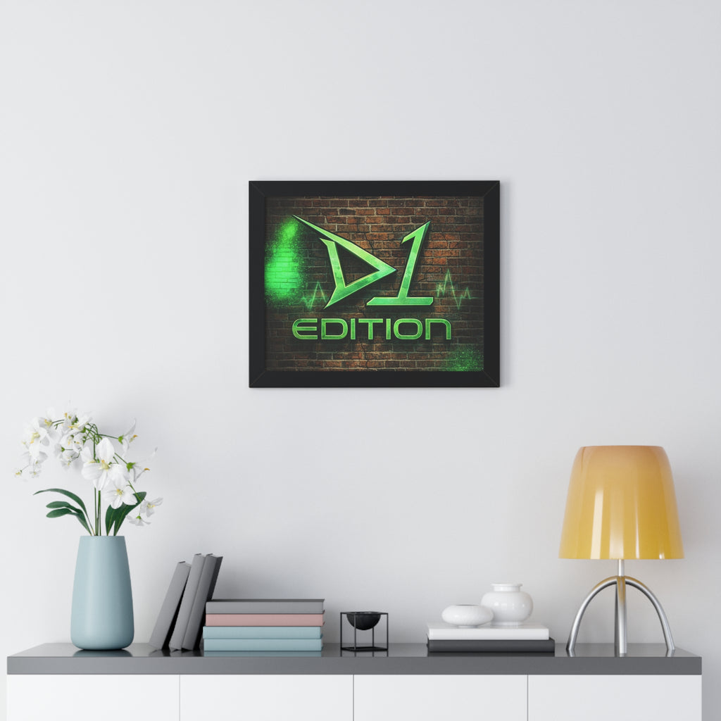 Framed Poster - Green Spray Wall Logo "D1 Edition"