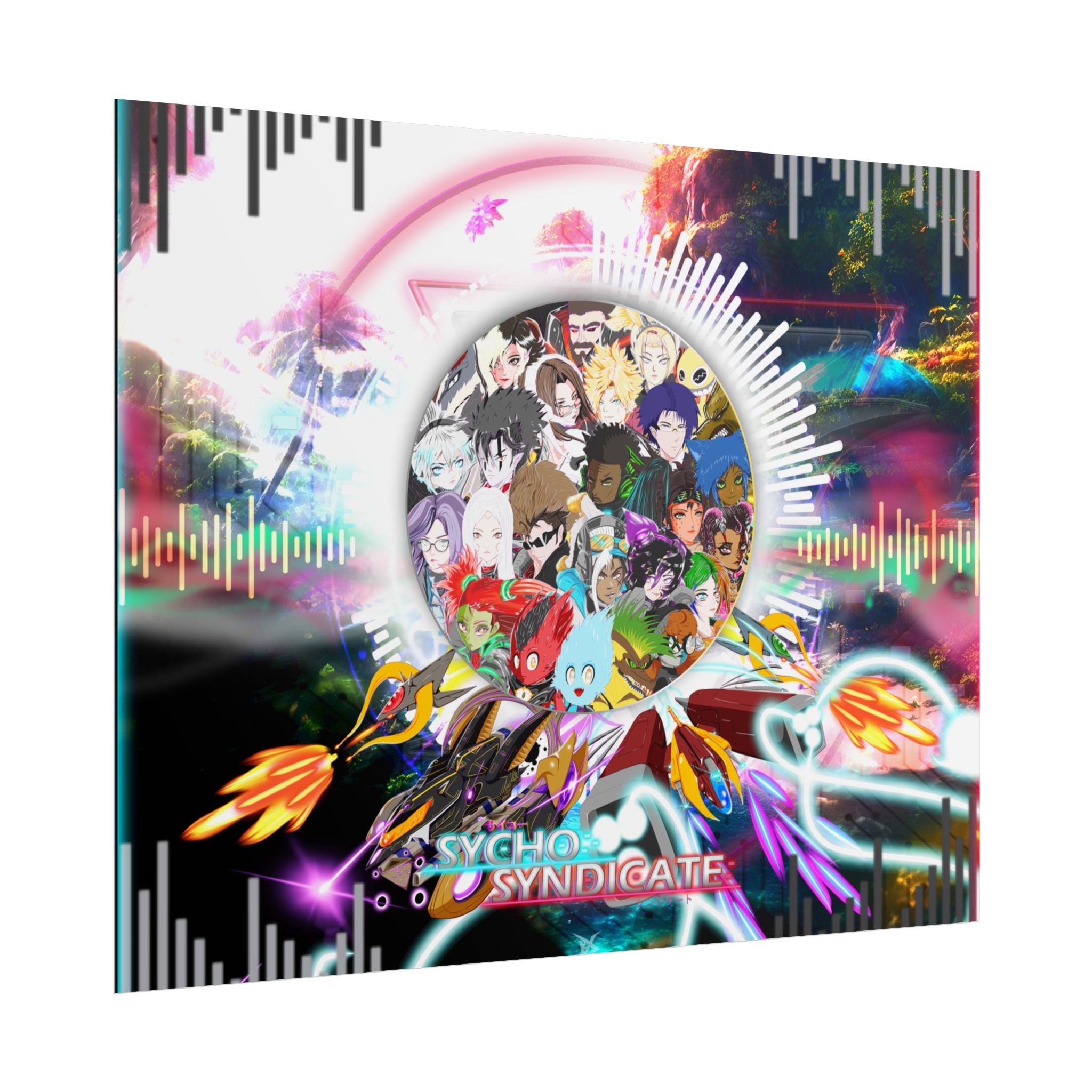 Rolled Poster — Psychedelic Anime Collage - Sycho Syndicate Visualizer Art Print