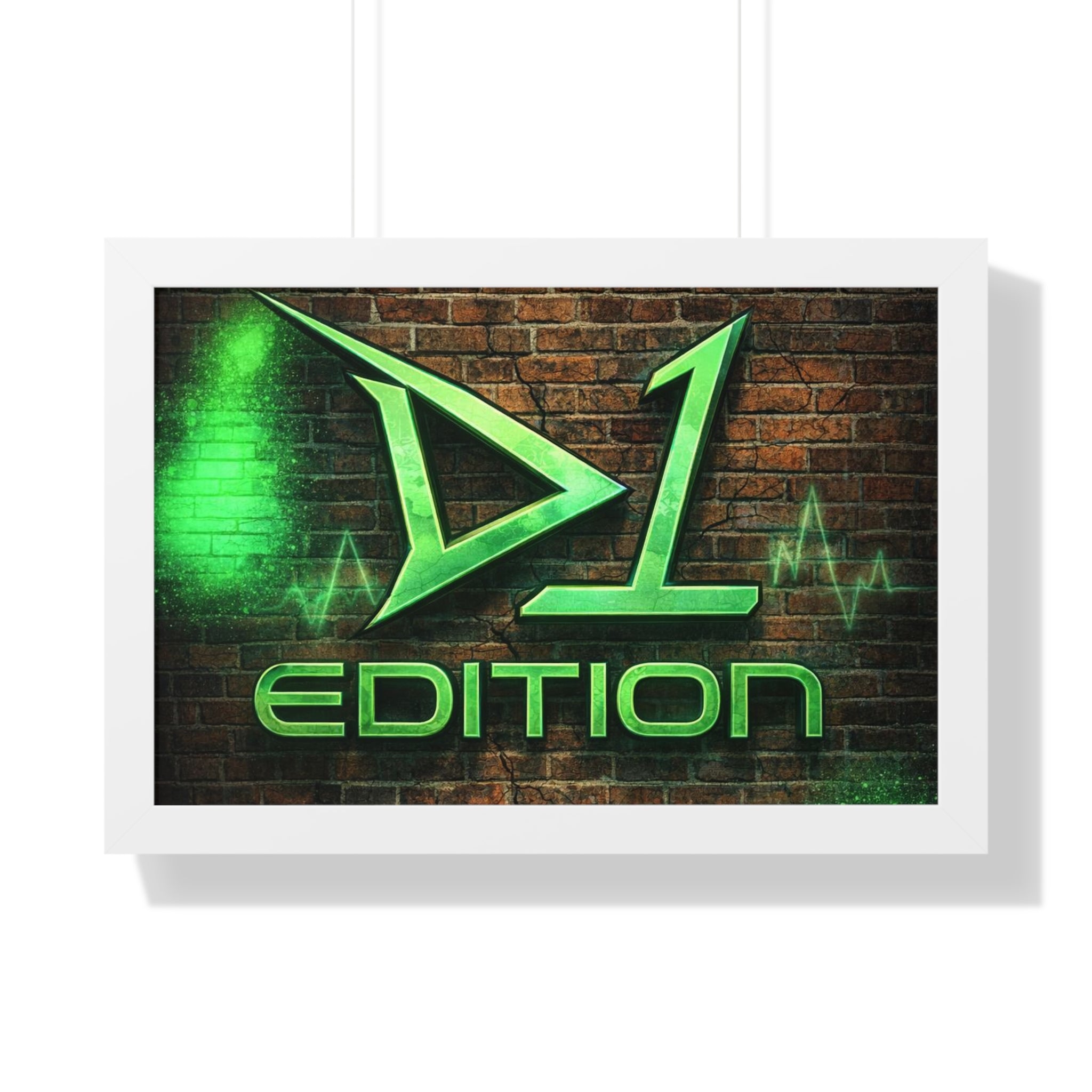 Framed Poster - Green Spray Wall Logo "D1 Edition"