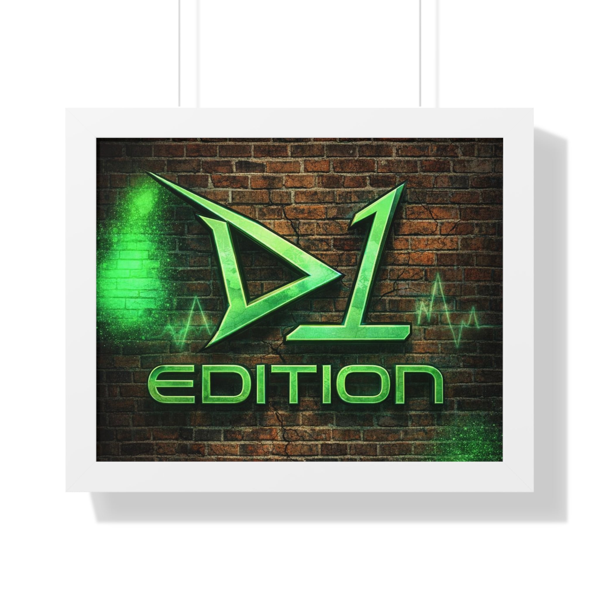 Framed Poster - Green Spray Wall Logo "D1 Edition"