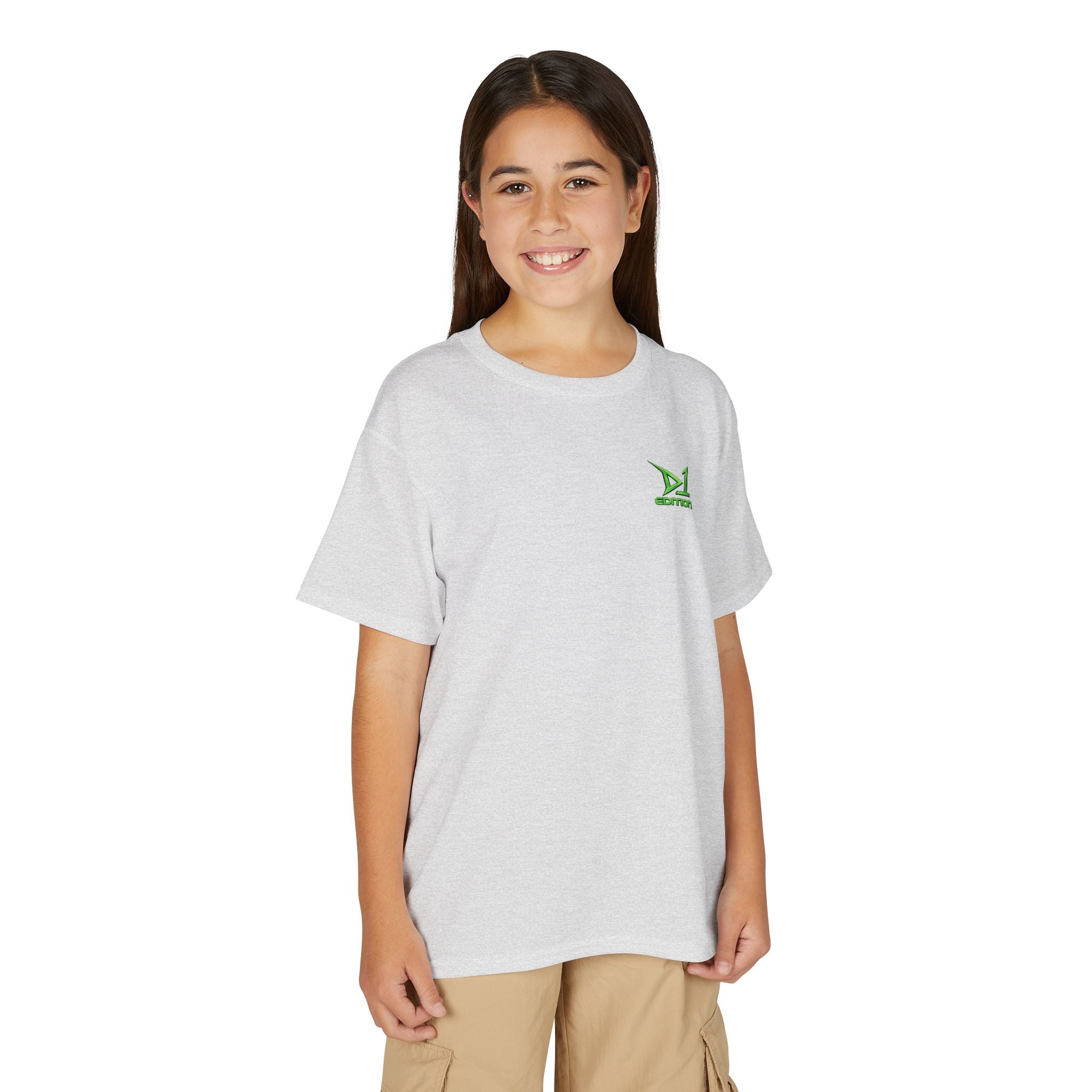 Youth T-Shirt — Green ‘D1 Edition’ Logo Chest Tee