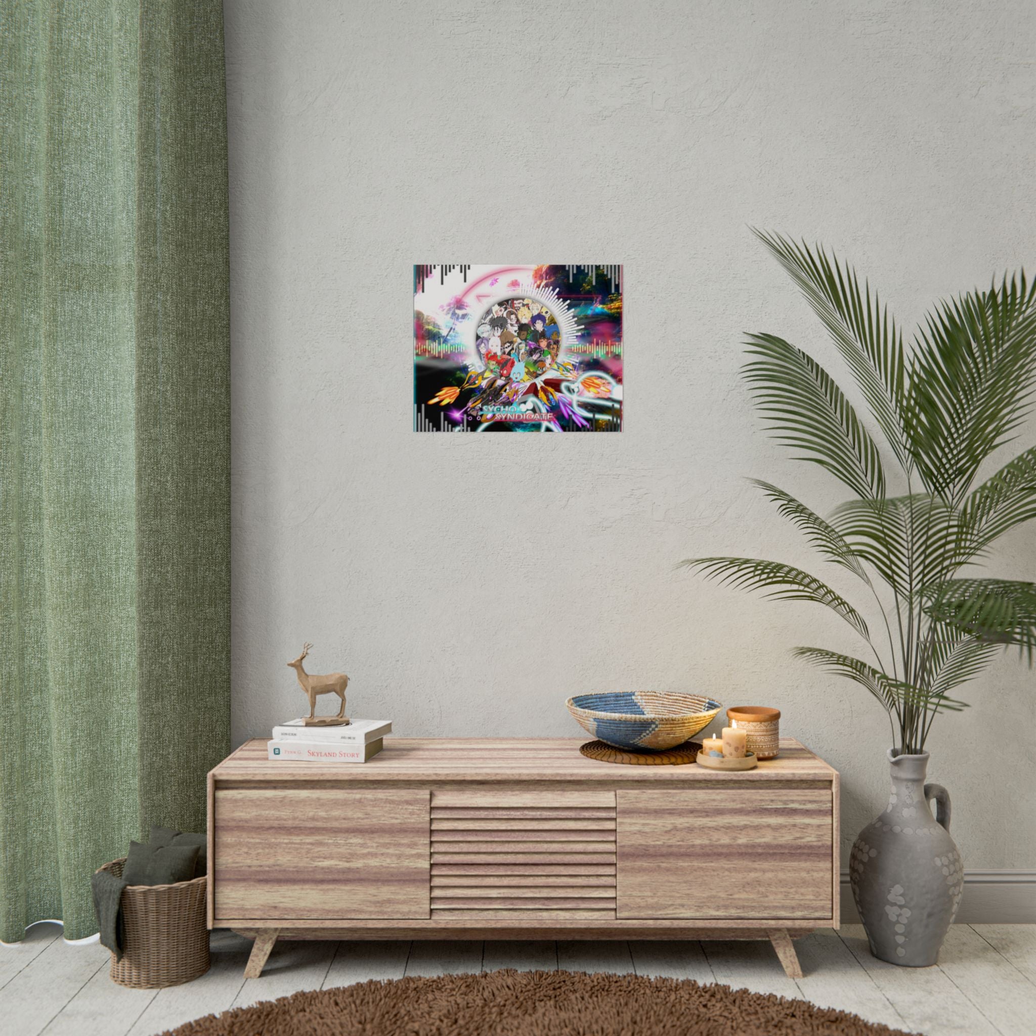 Rolled Poster — Psychedelic Anime Collage - Sycho Syndicate Visualizer Art Print