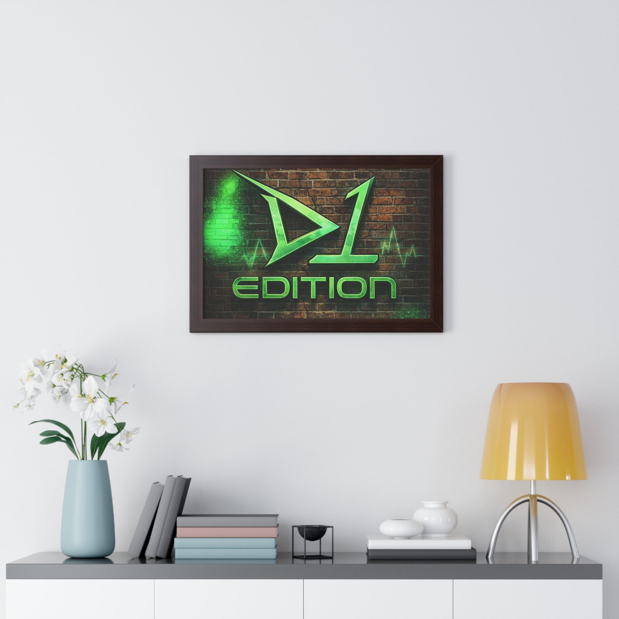 Framed Poster - Green Spray Wall Logo "D1 Edition"