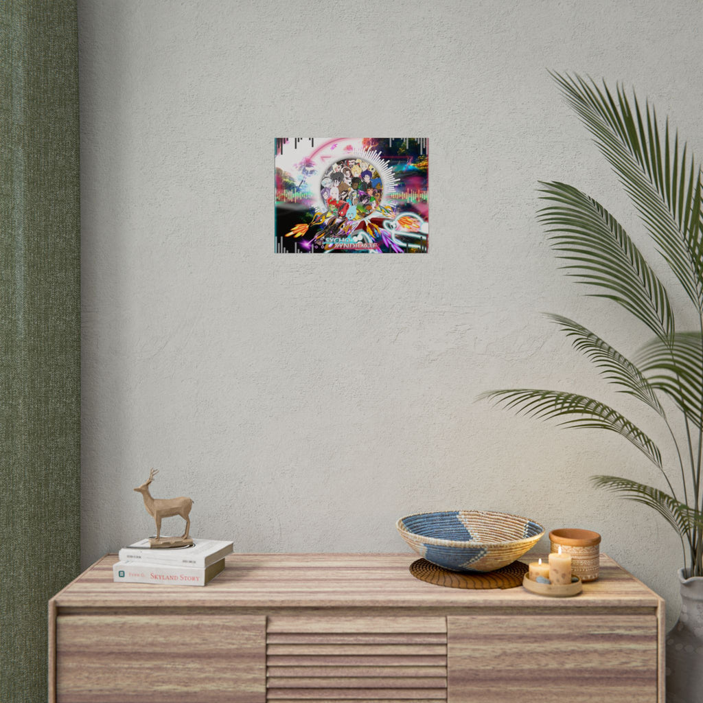 Rolled Poster — Psychedelic Anime Collage - Sycho Syndicate Visualizer Art Print