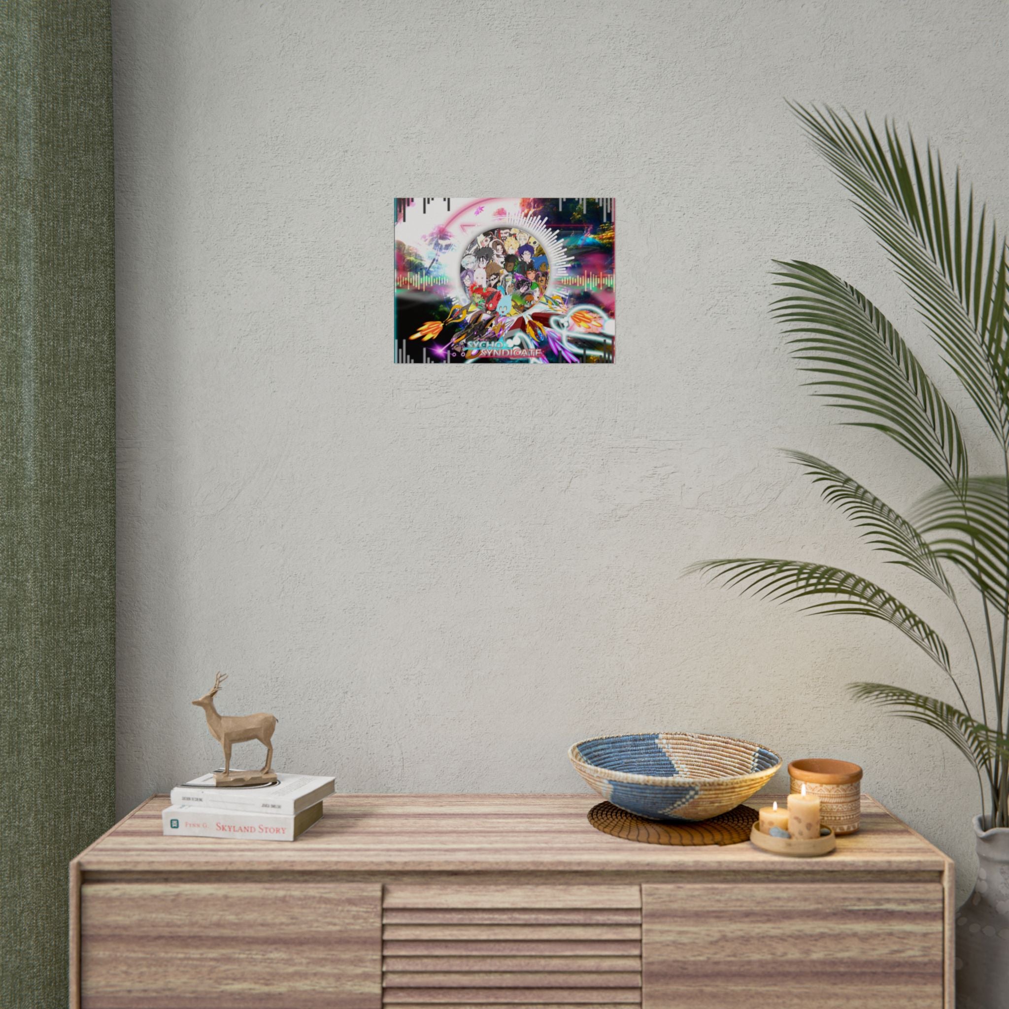 Rolled Poster — Psychedelic Anime Collage - Sycho Syndicate Visualizer Art Print