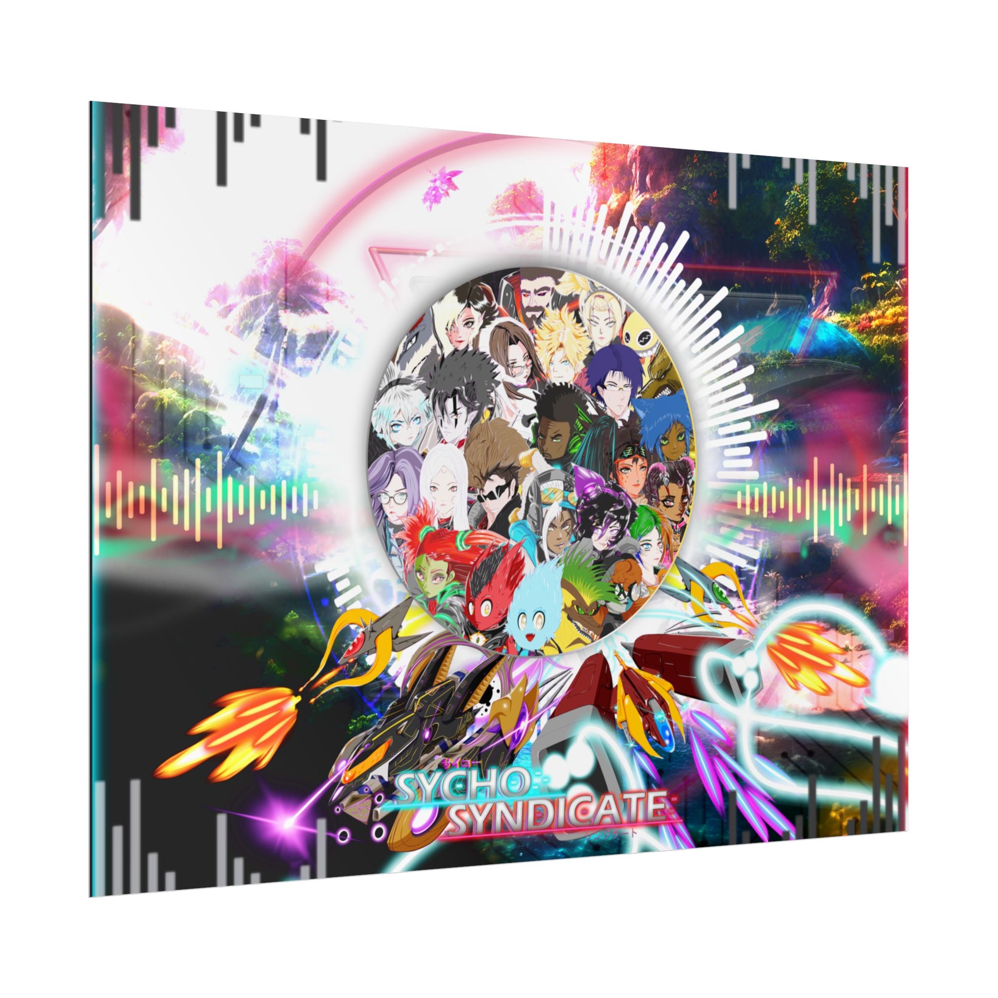 Rolled Poster — Psychedelic Anime Collage - Sycho Syndicate Visualizer Art Print