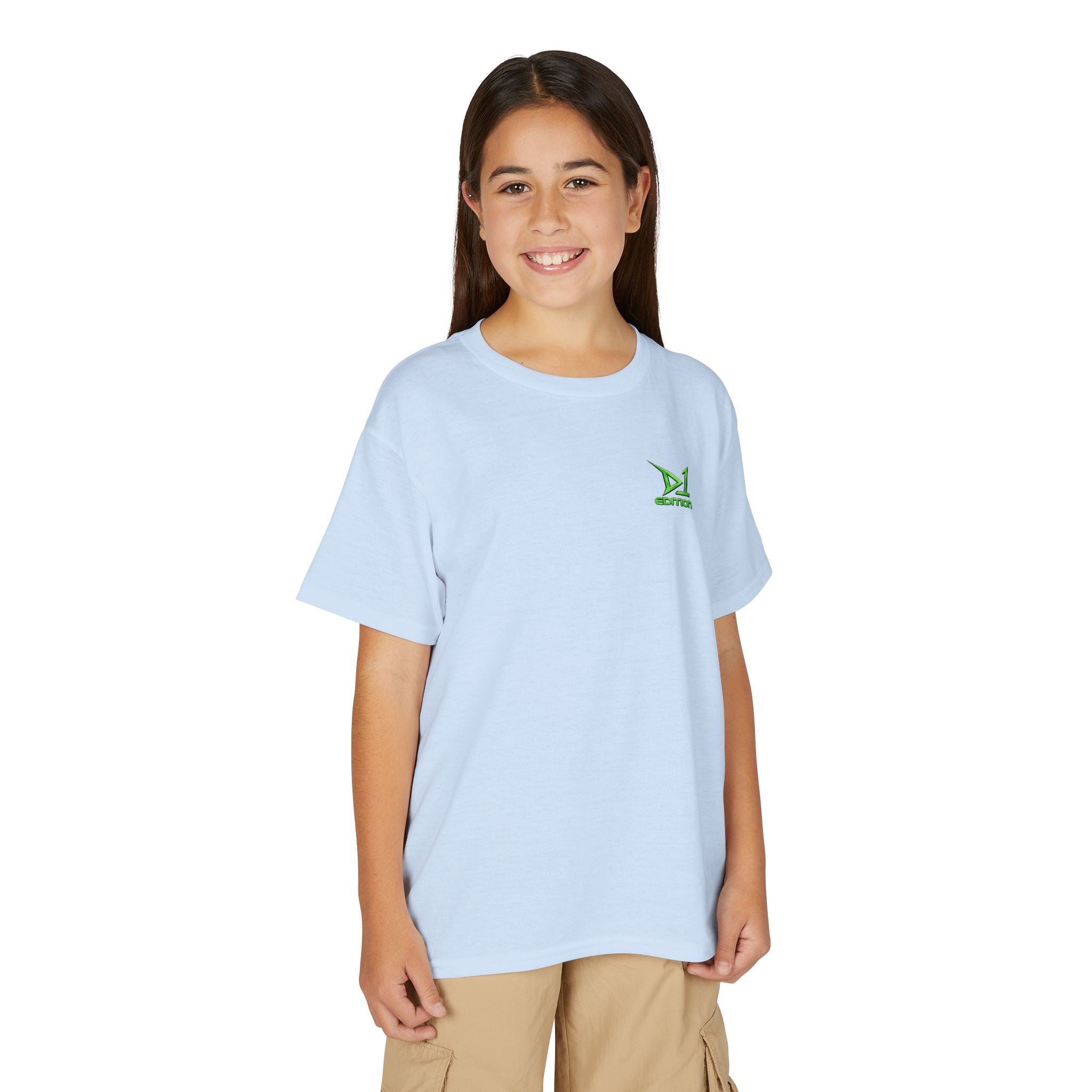 Youth T-Shirt — Green ‘D1 Edition’ Logo Chest Tee