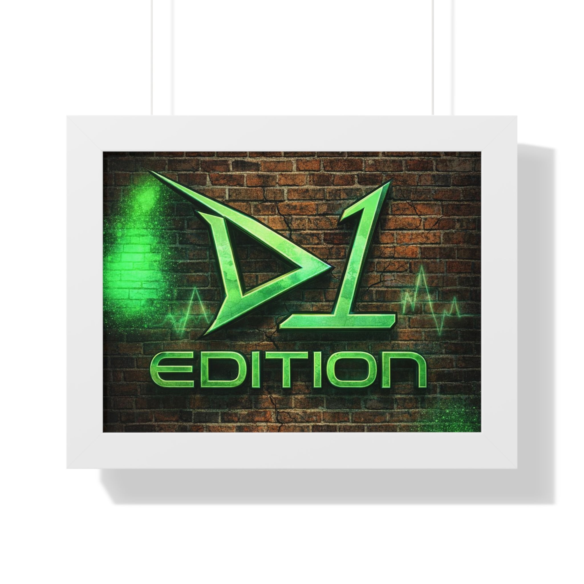 Framed Poster - Green Spray Wall Logo "D1 Edition"