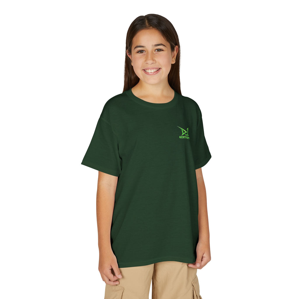 Youth T-Shirt — Green ‘D1 Edition’ Logo Chest Tee