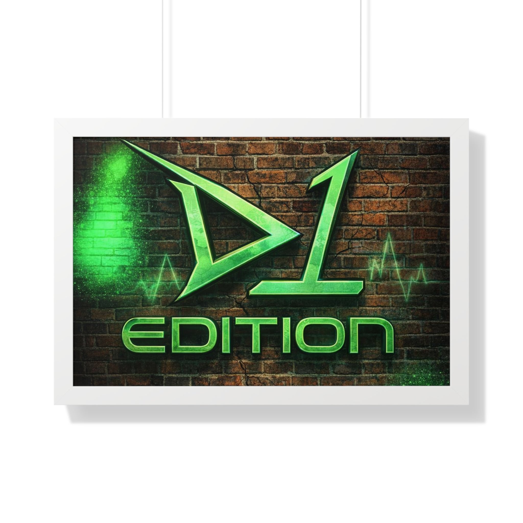 Framed Poster - Green Spray Wall Logo "D1 Edition"