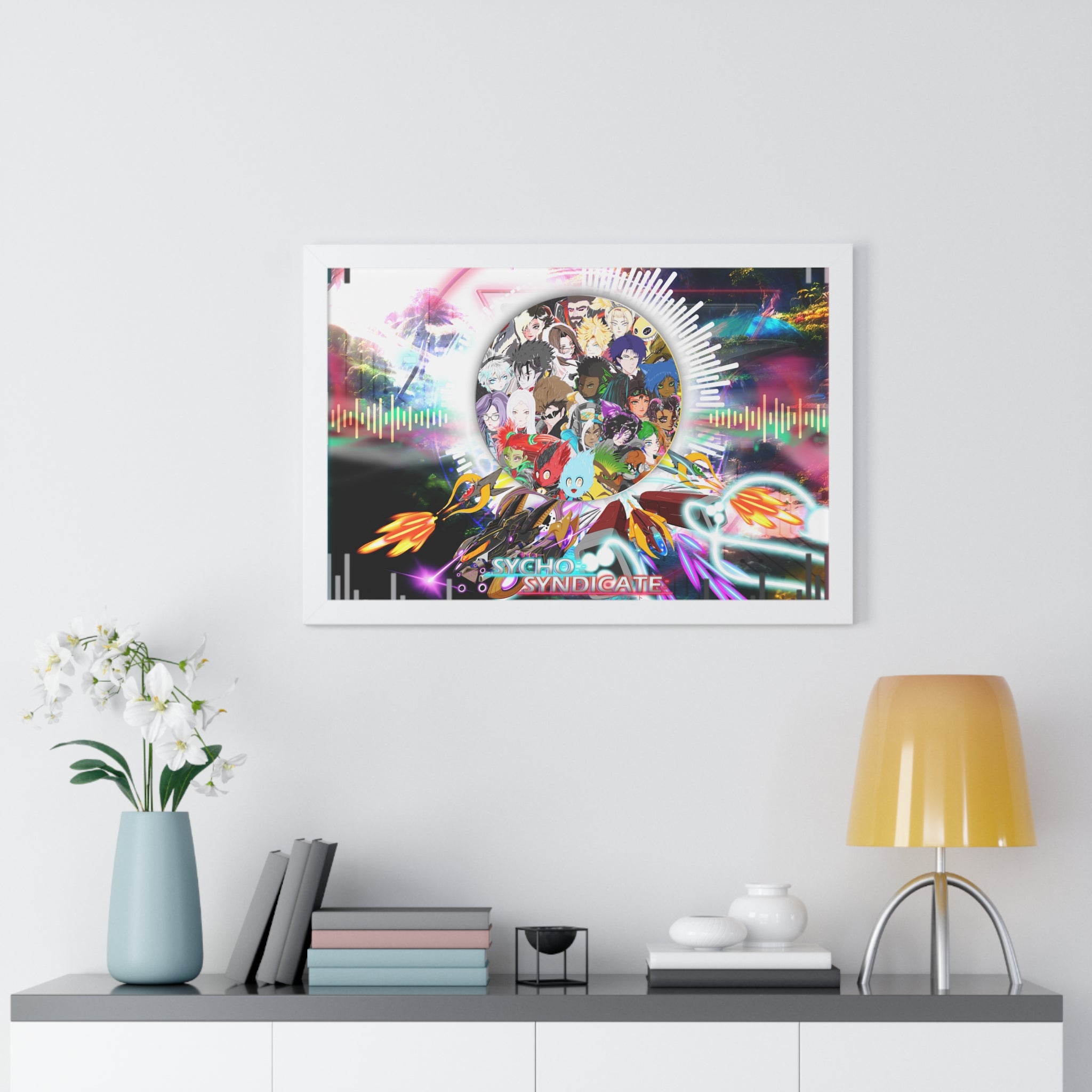 Framed Poster - Psychedelic Collage "Sycho Syndicate"
