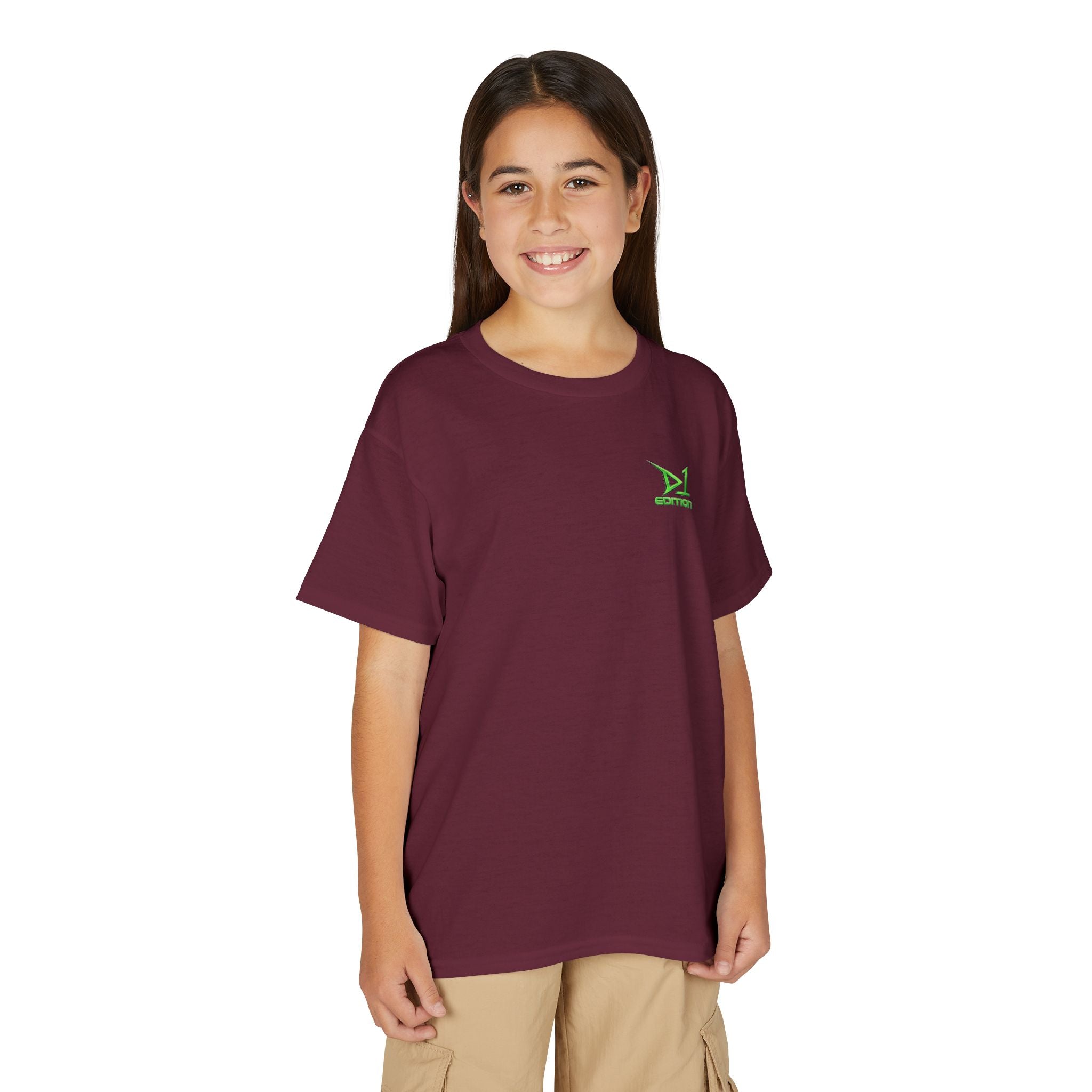 Youth T-Shirt — Green ‘D1 Edition’ Logo Chest Tee
