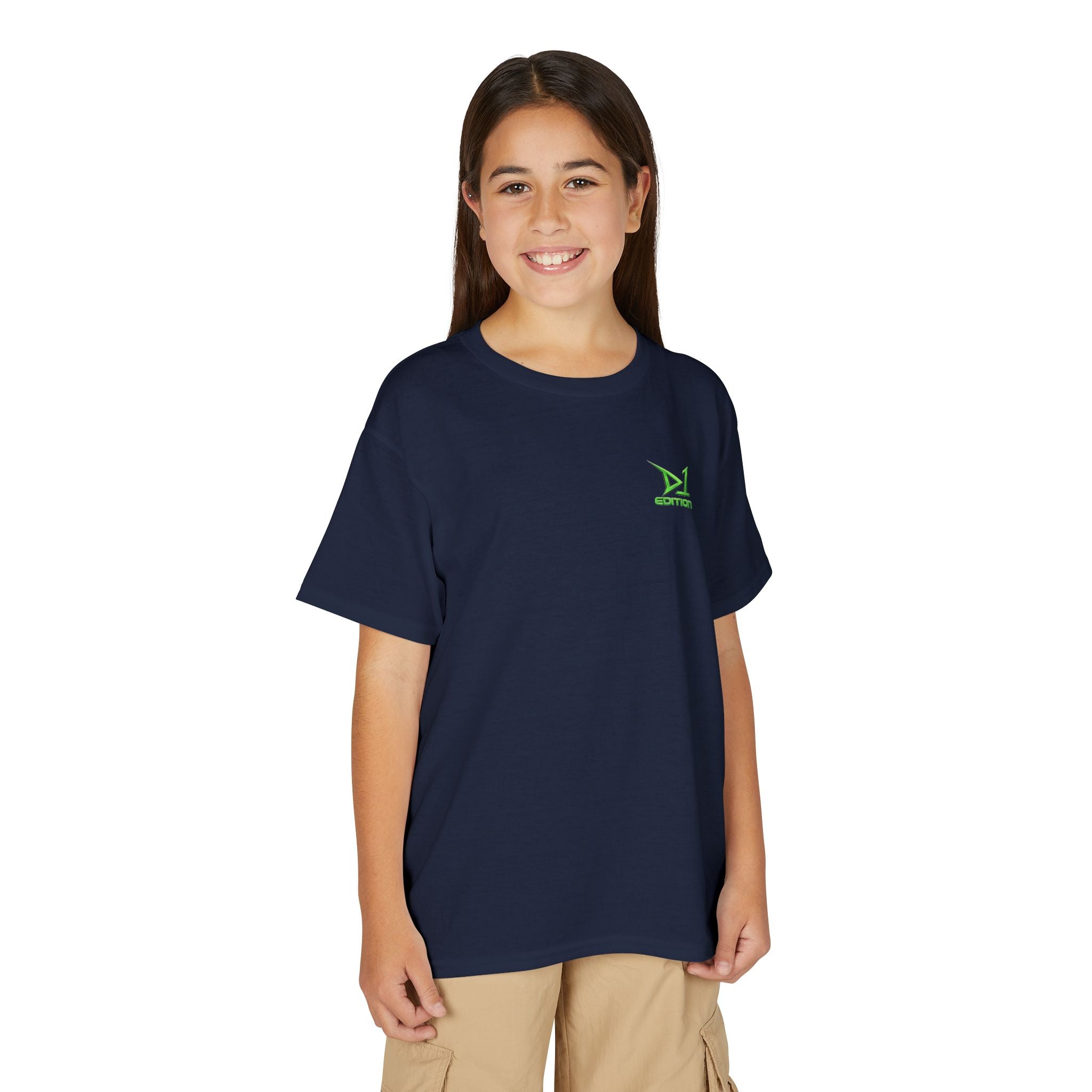 Youth T-Shirt — Green ‘D1 Edition’ Logo Chest Tee