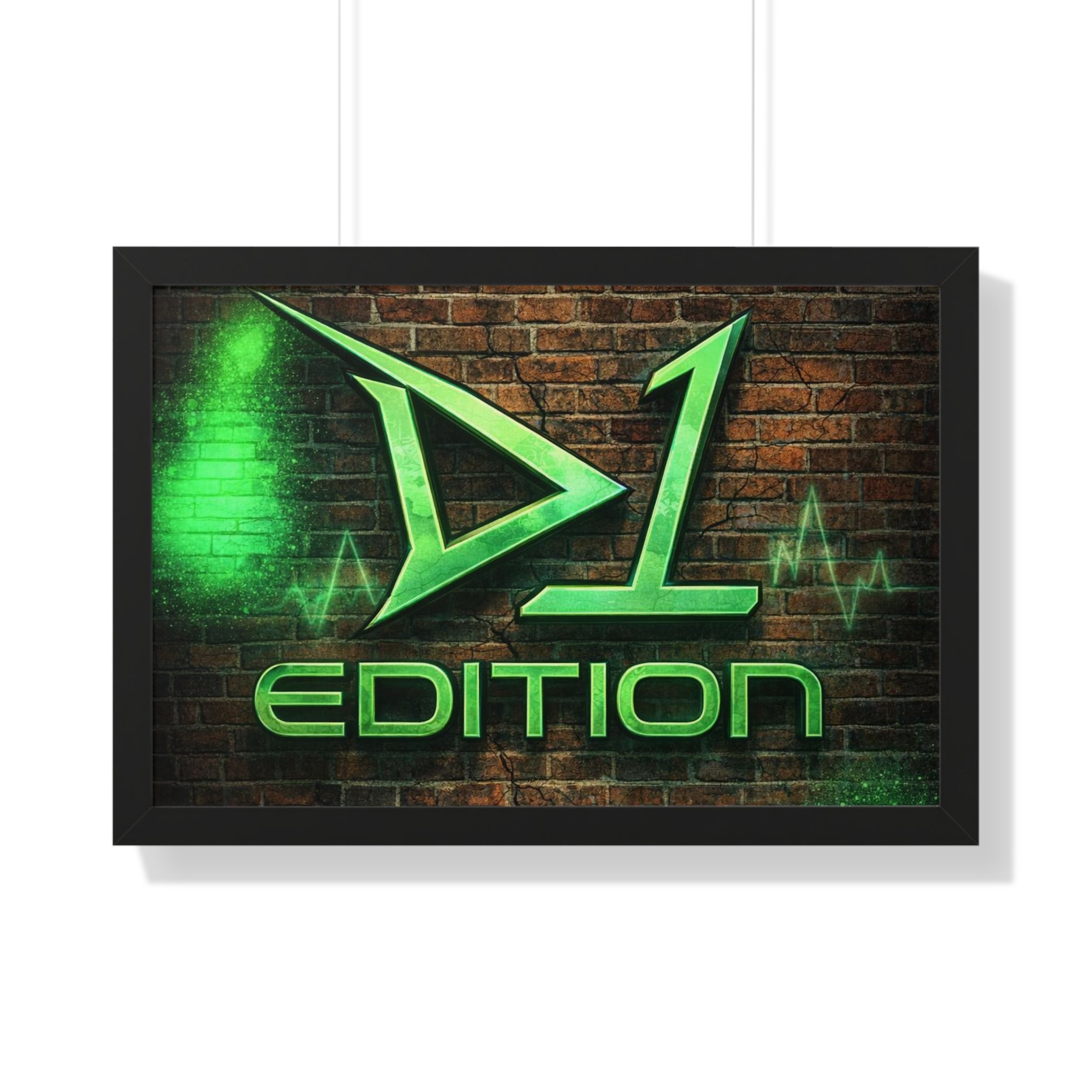 Framed Poster - Green Spray Wall Logo "D1 Edition"