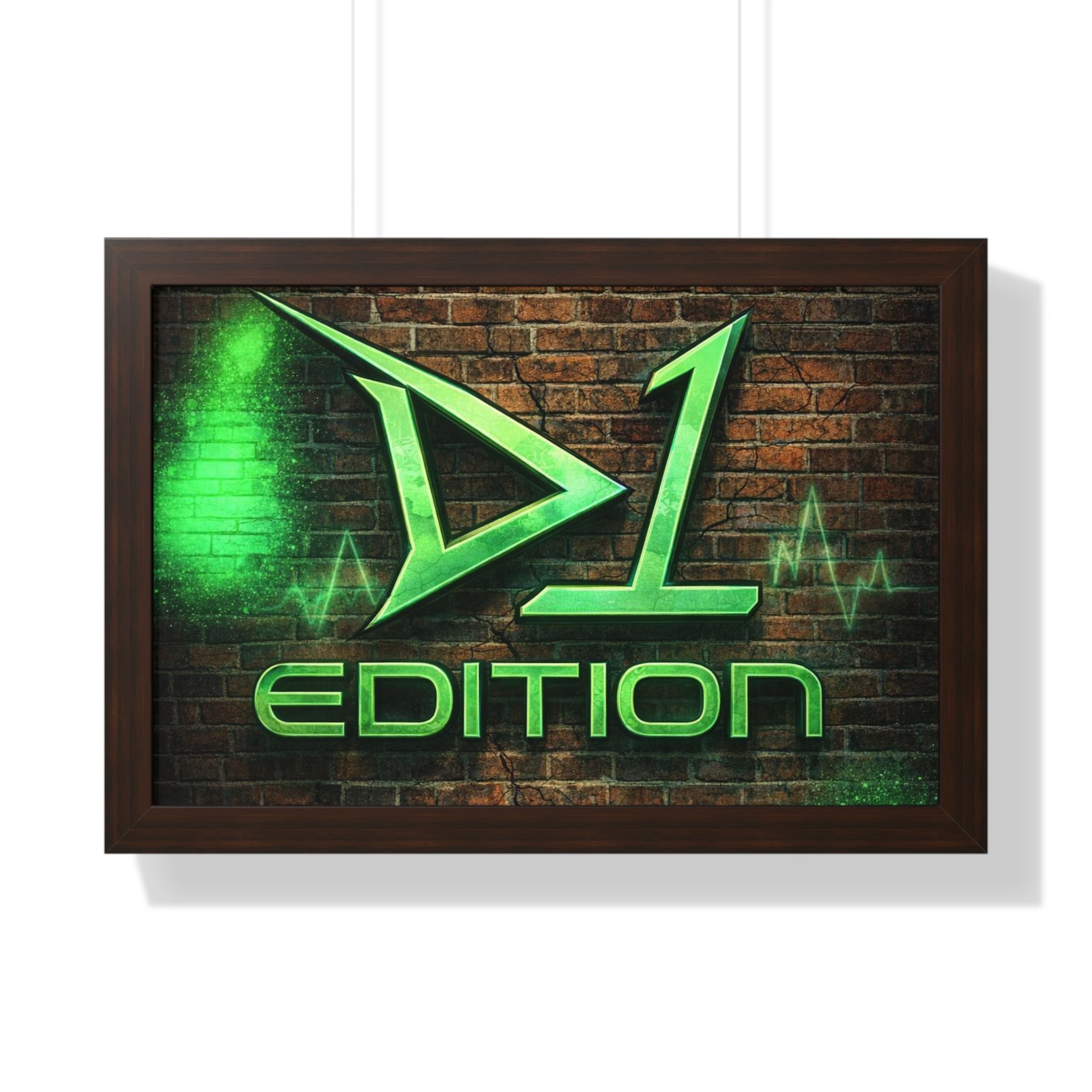 Framed Poster - Green Spray Wall Logo "D1 Edition"