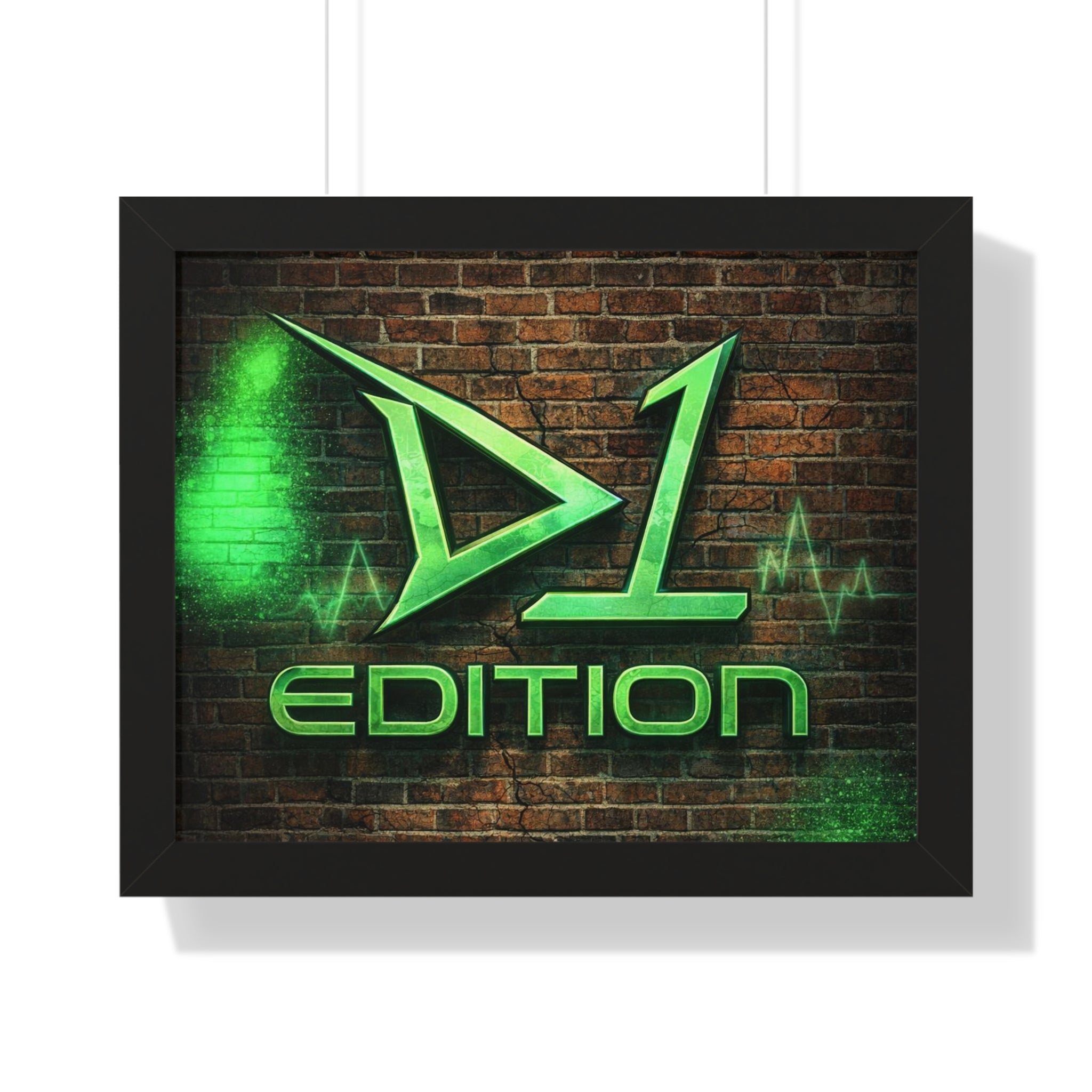 Framed Poster - Green Spray Wall Logo "D1 Edition"