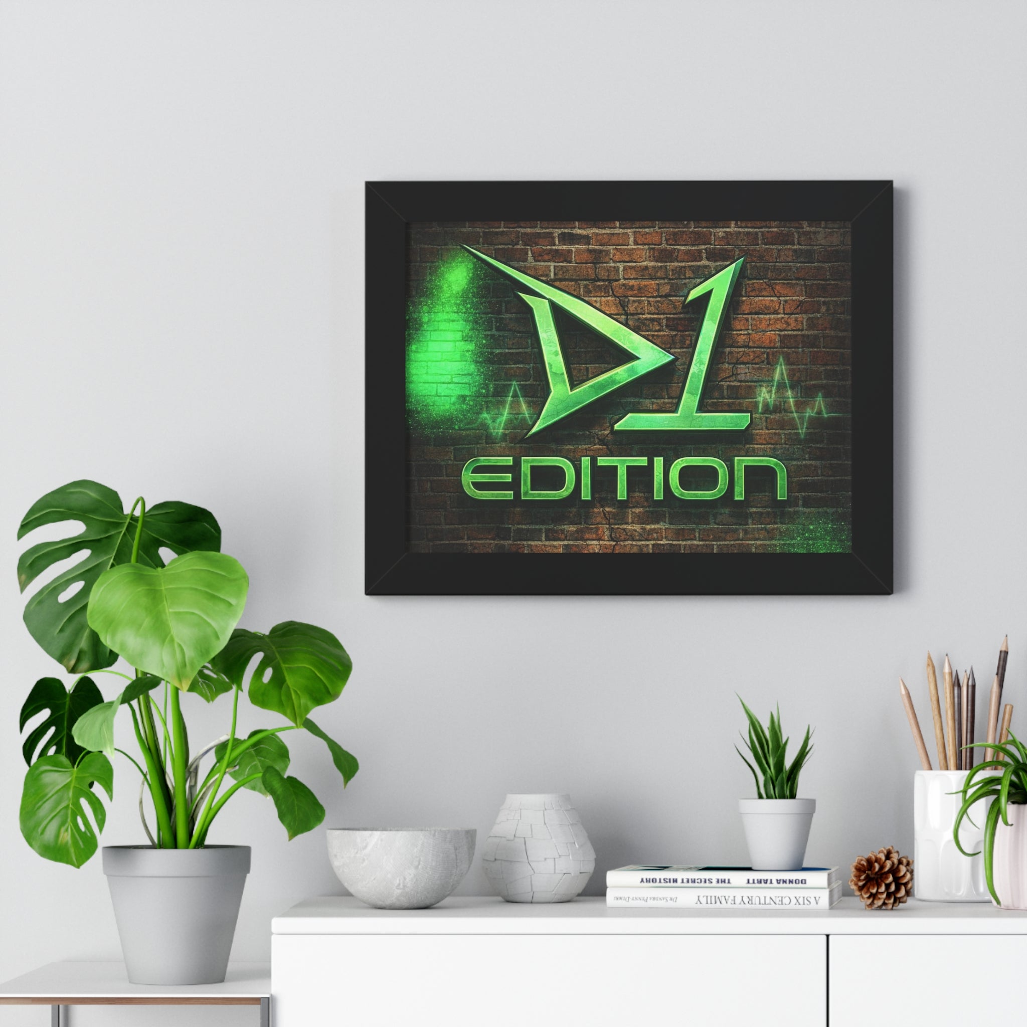Framed Poster - Green Spray Wall Logo "D1 Edition"
