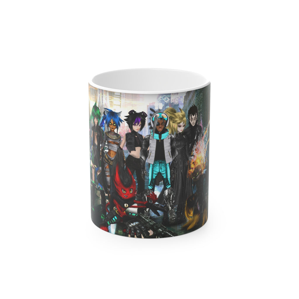 Magic Mug — Sycho Syndicate Semi Realistic Character Collage Heat-Change Coffee Mug
