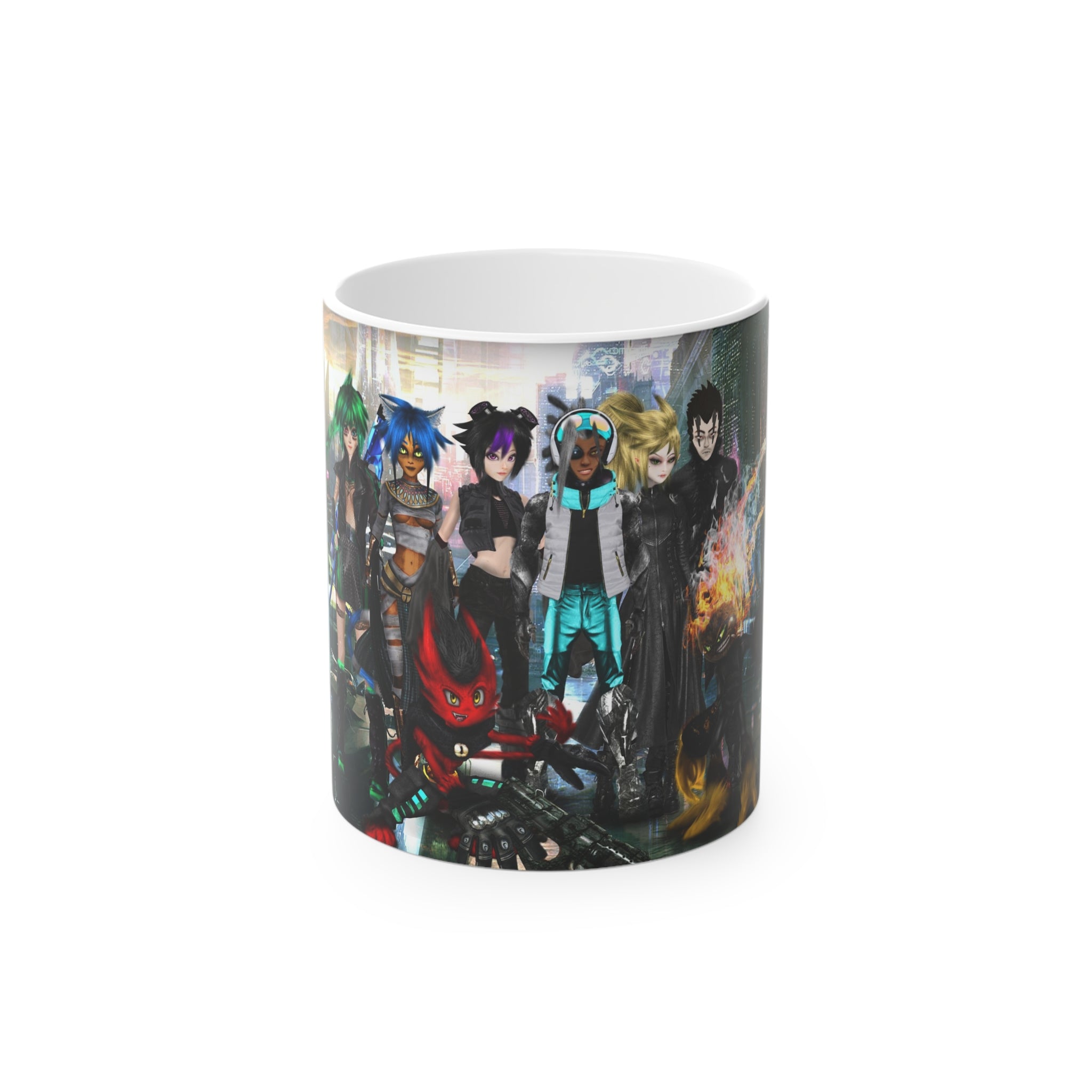 Magic Mug — Sycho Syndicate Semi Realistic Character Collage Heat-Change Coffee Mug