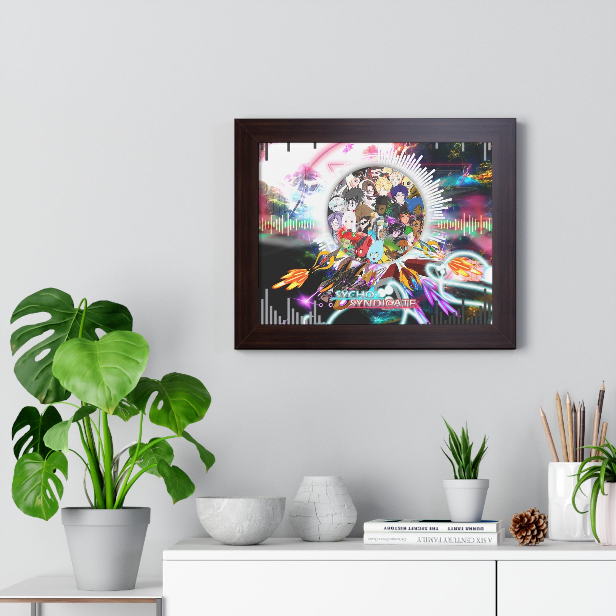 Framed Poster - Psychedelic Collage "Sycho Syndicate"