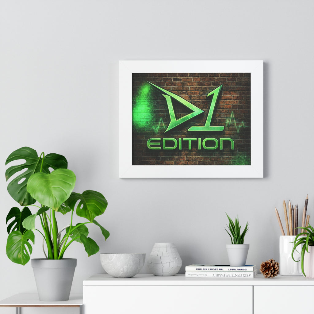 Framed Poster - Green Spray Wall Logo "D1 Edition"