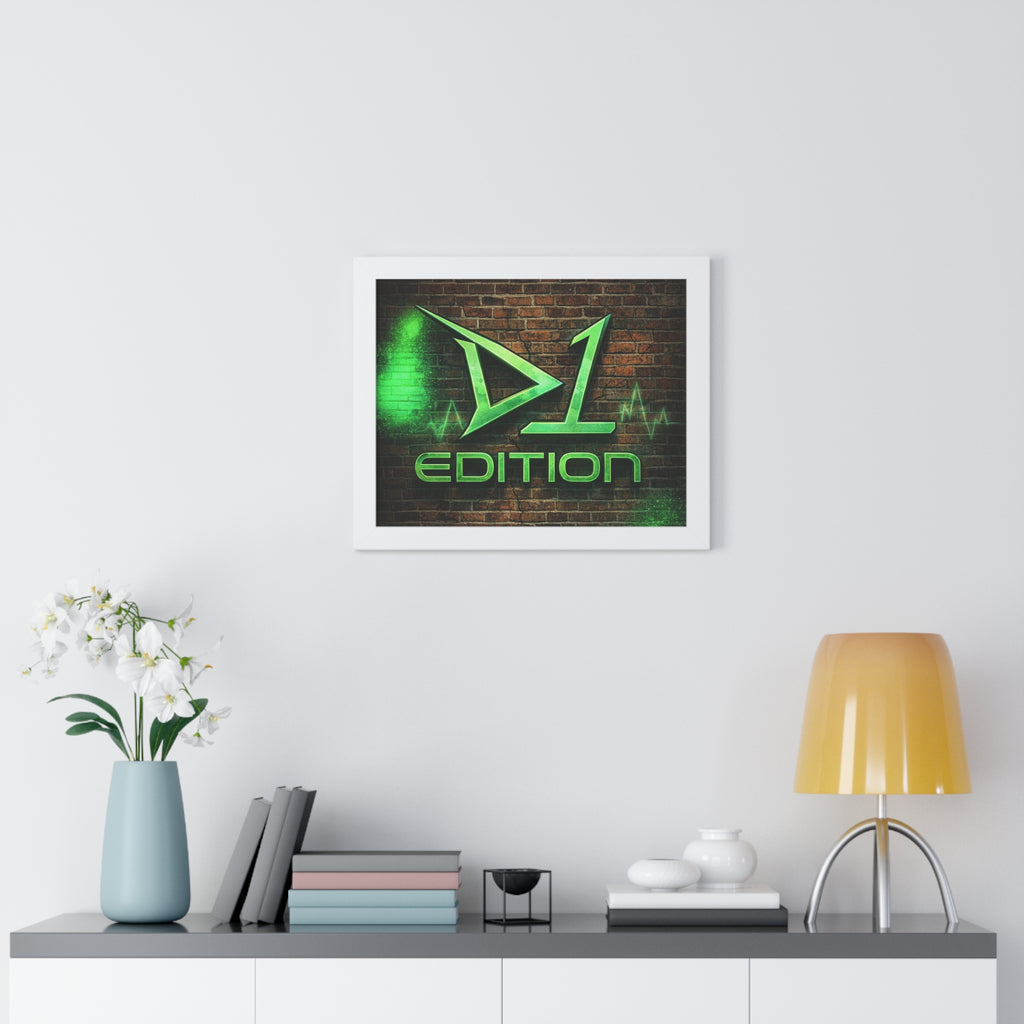 Framed Poster - Green Spray Wall Logo "D1 Edition"