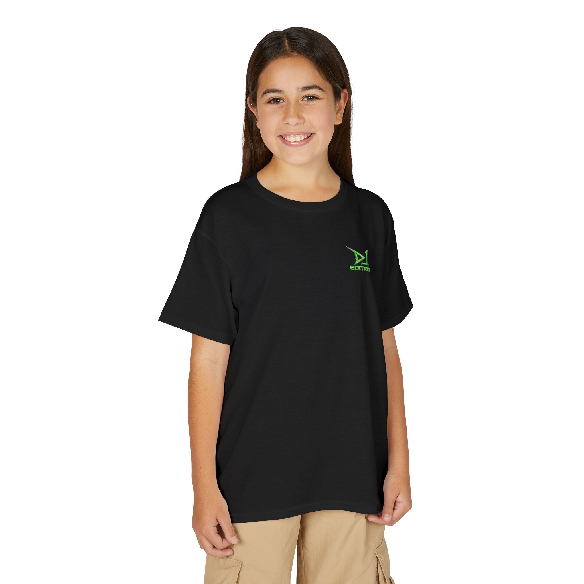 Youth T-Shirt — Green ‘D1 Edition’ Logo Chest Tee