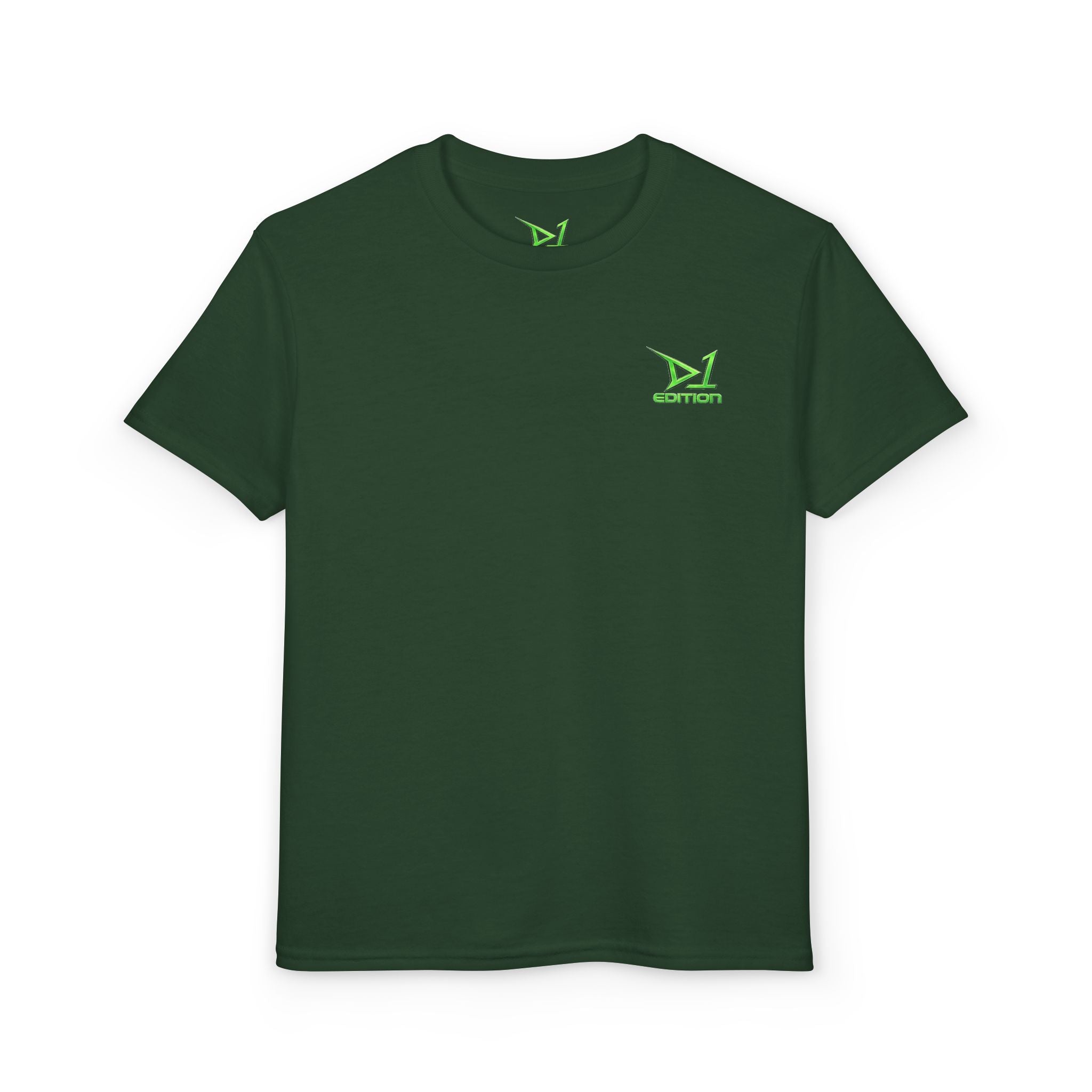 Youth T-Shirt — Green ‘D1 Edition’ Logo Chest Tee
