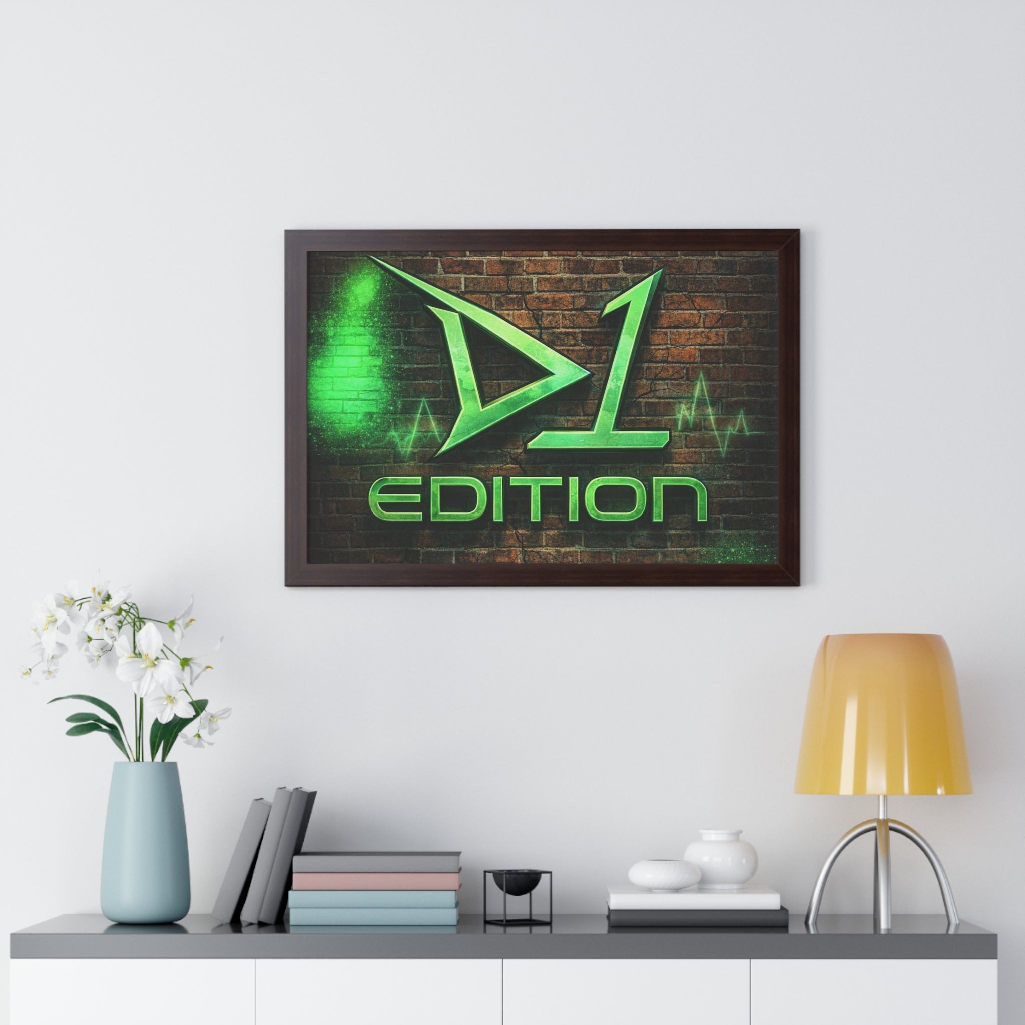 Framed Poster - Green Spray Wall Logo "D1 Edition"