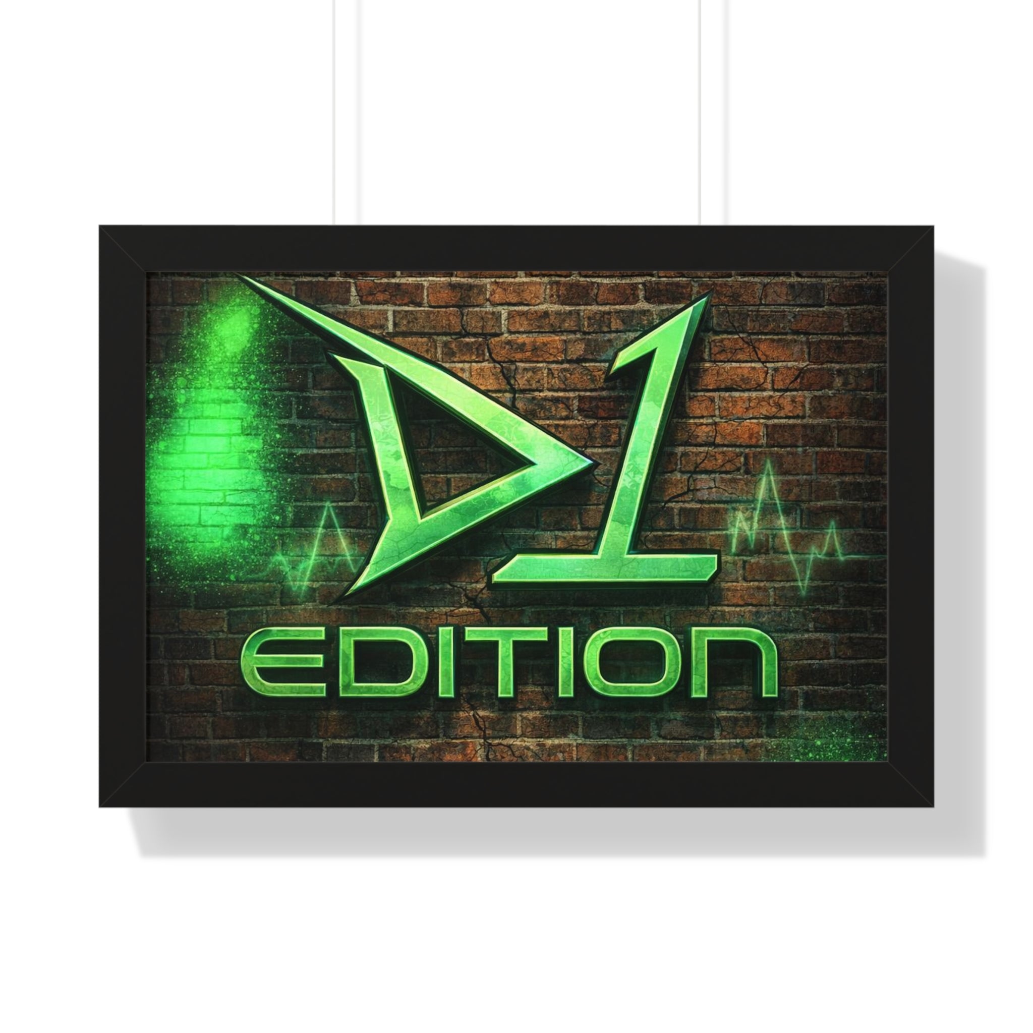 Framed Poster - Green Spray Wall Logo "D1 Edition"