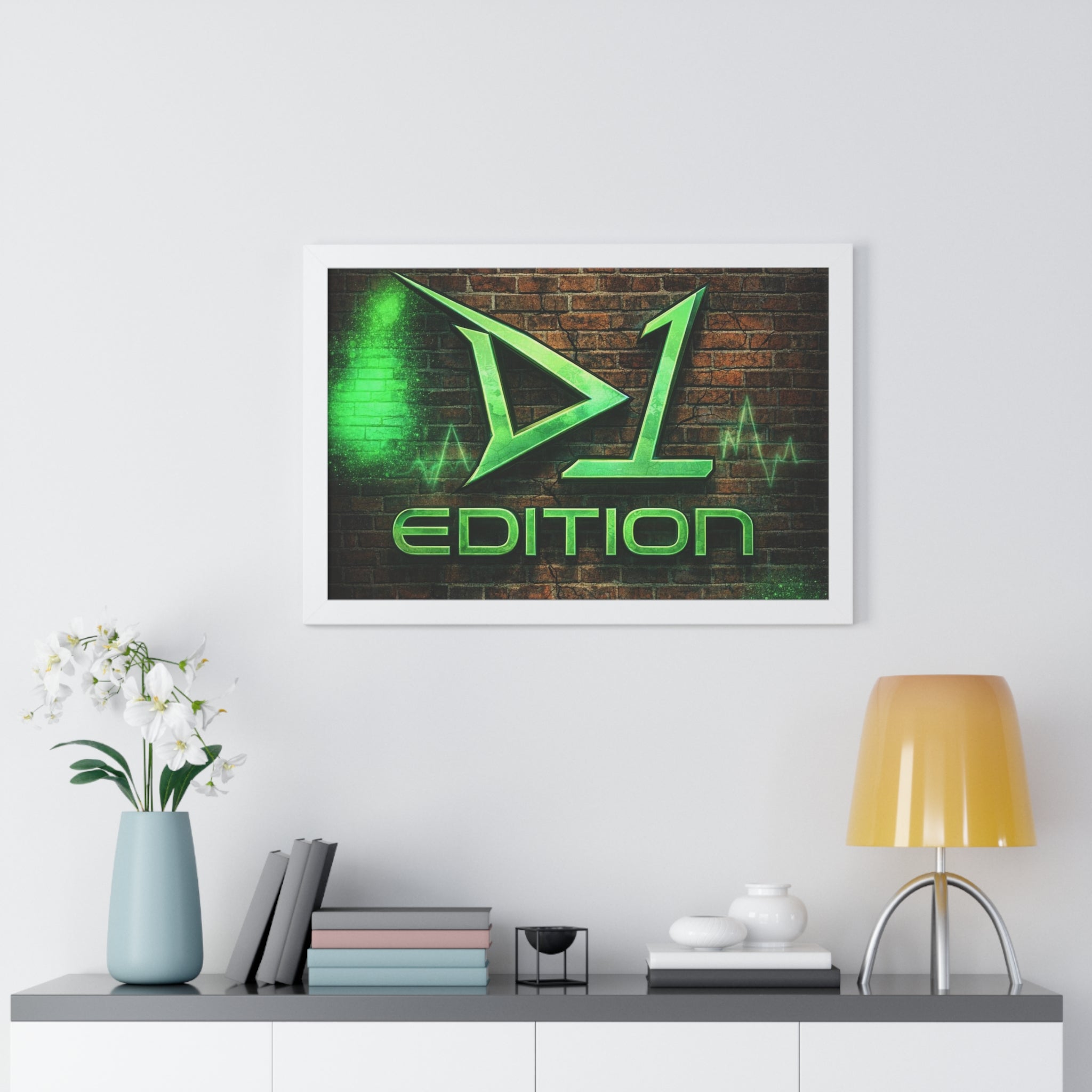 Framed Poster - Green Spray Wall Logo "D1 Edition"
