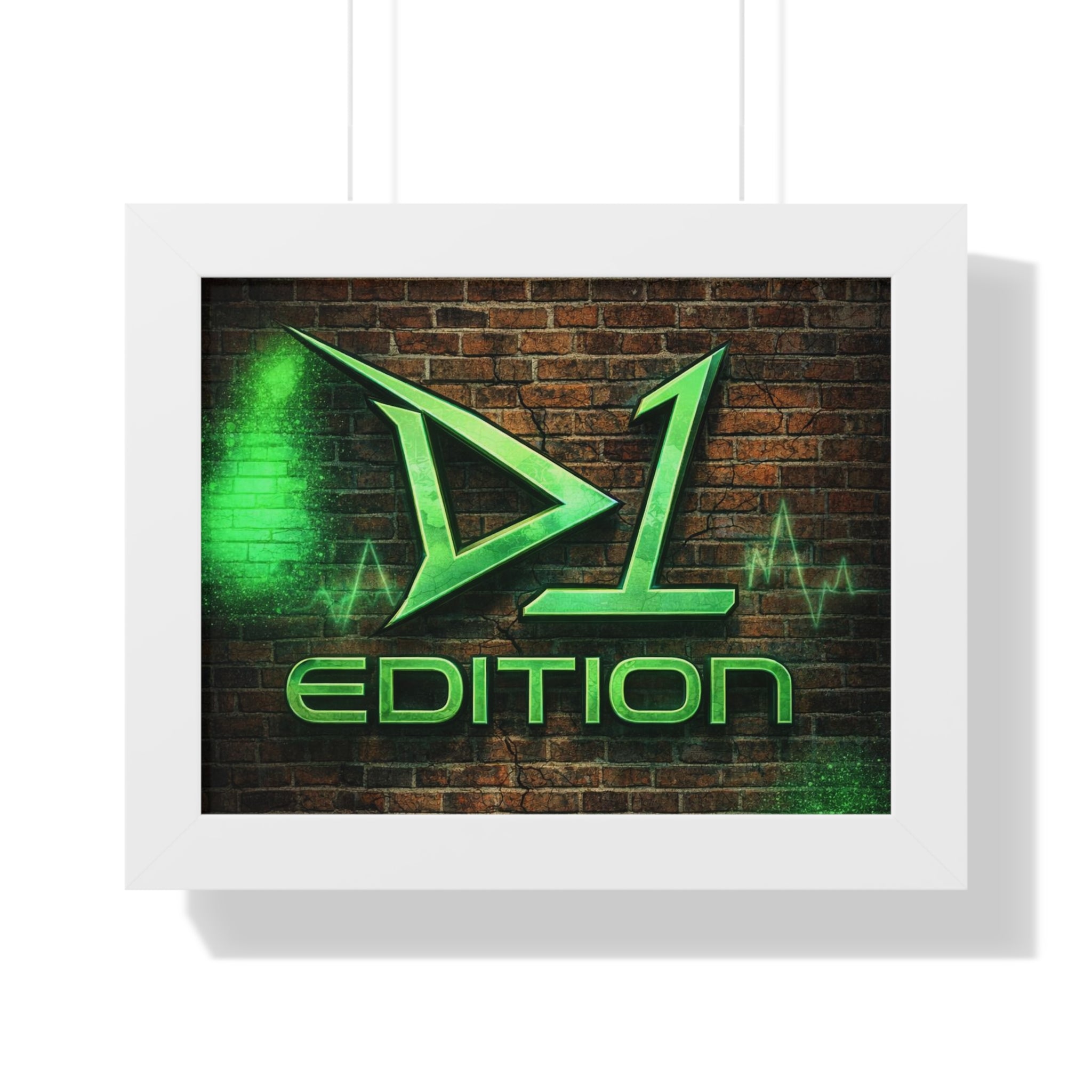 Framed Poster - Green Spray Wall Logo "D1 Edition"